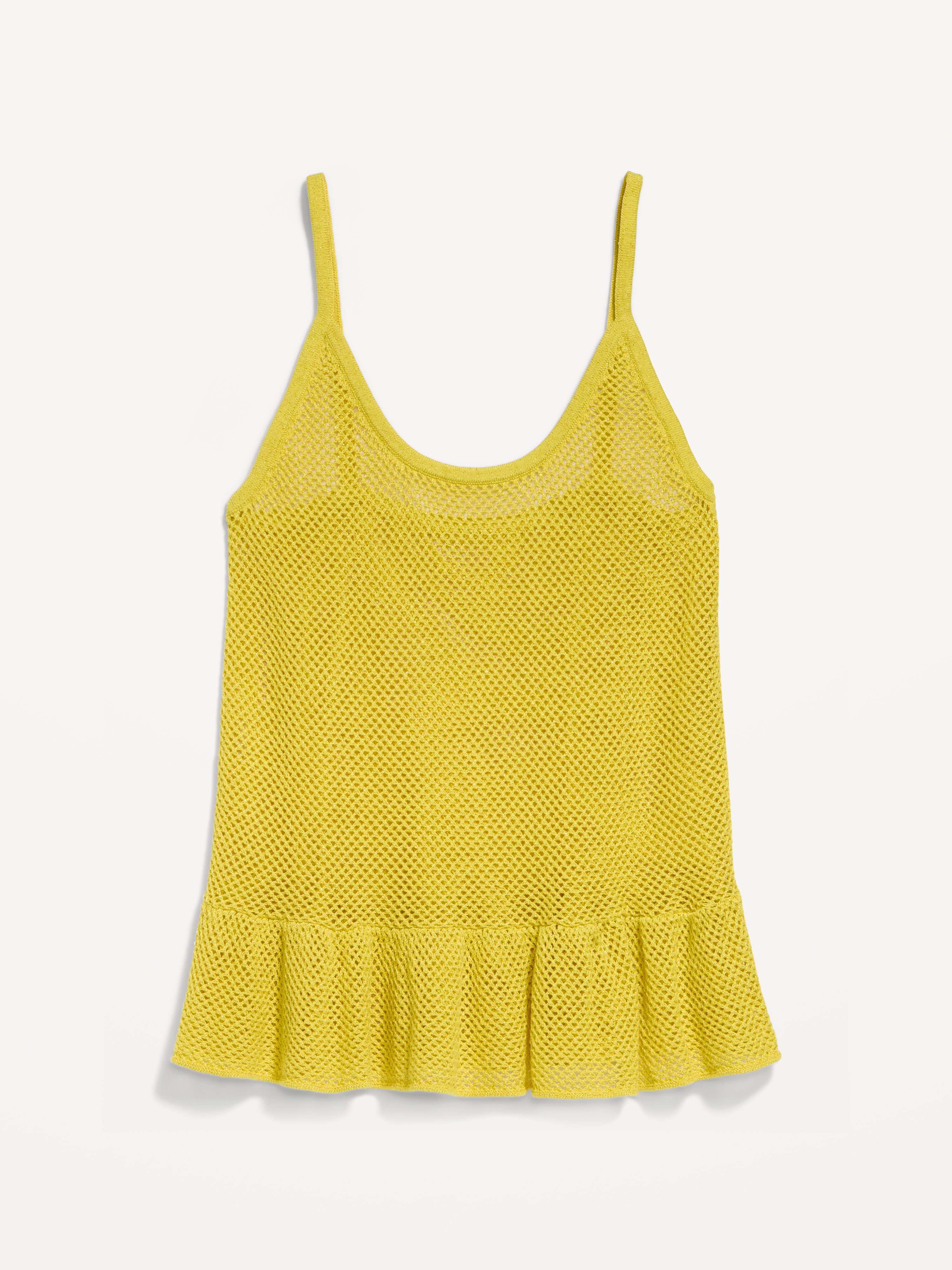 Metallic Peplum Tank Top - Golden Glow - 4