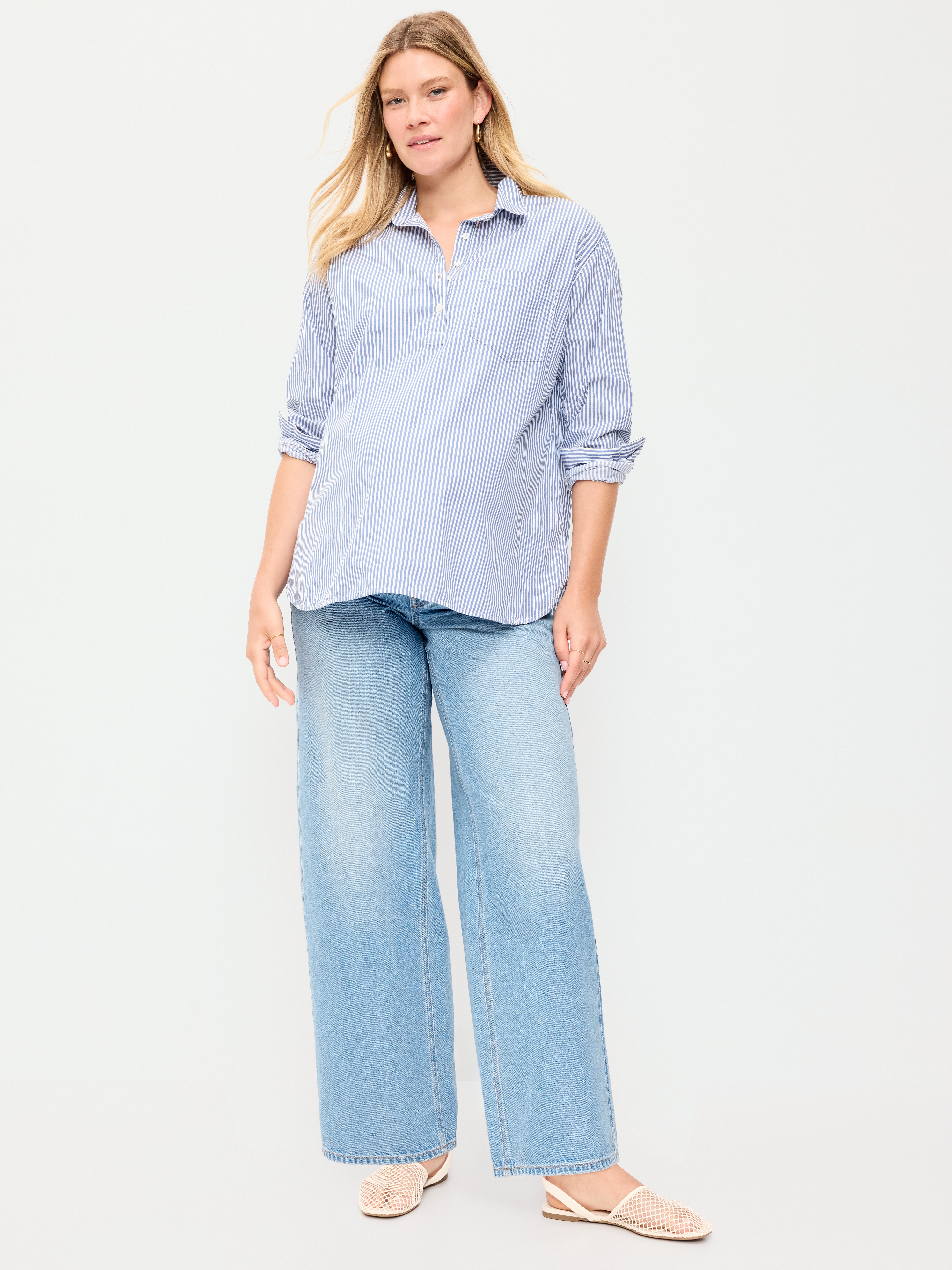 Maternity Full-Panel Wow Baggy Jeans - DREAMWEAVER - 1