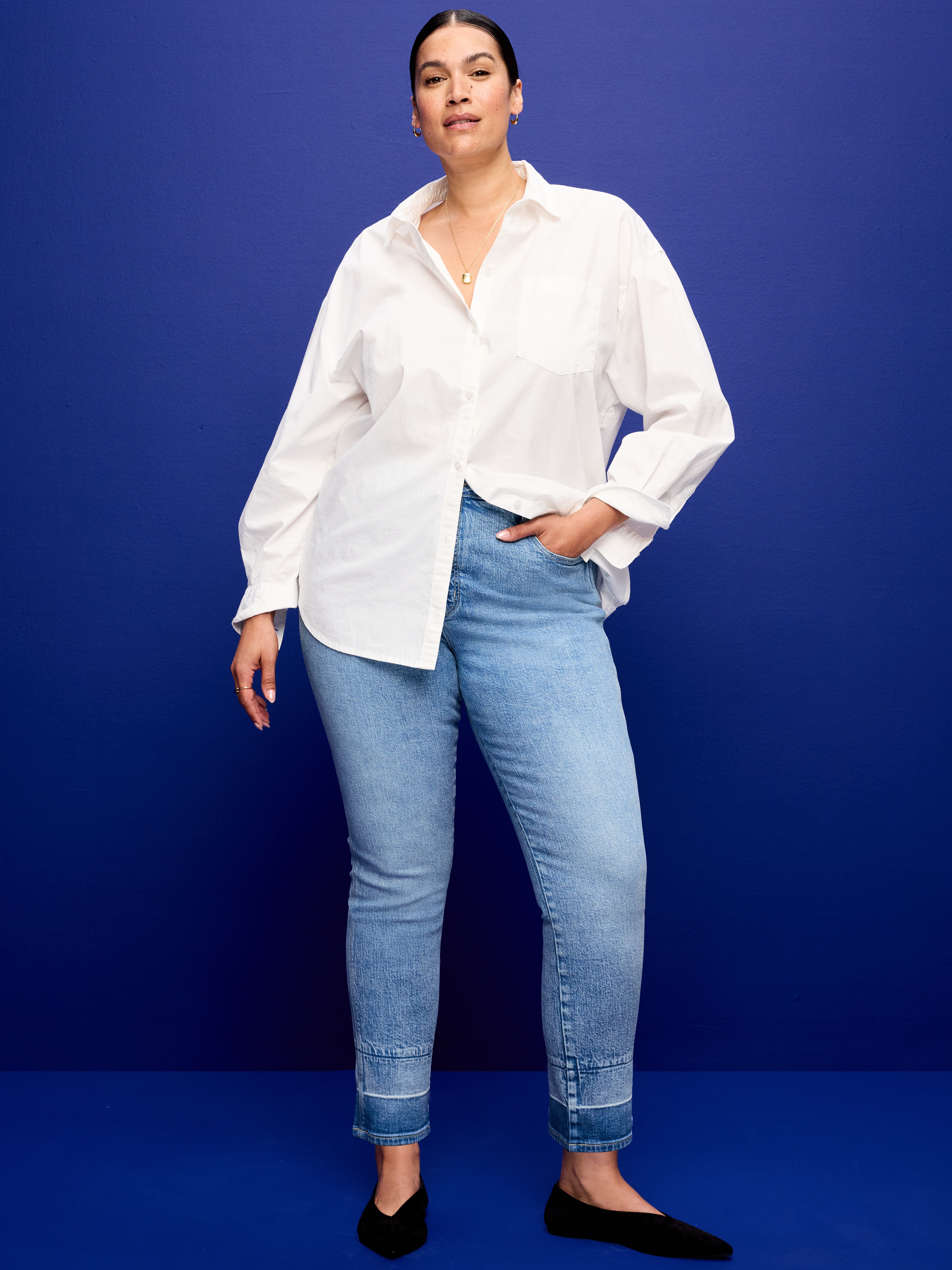 High-Waisted Vintage Slim Jeans - Doe - 7