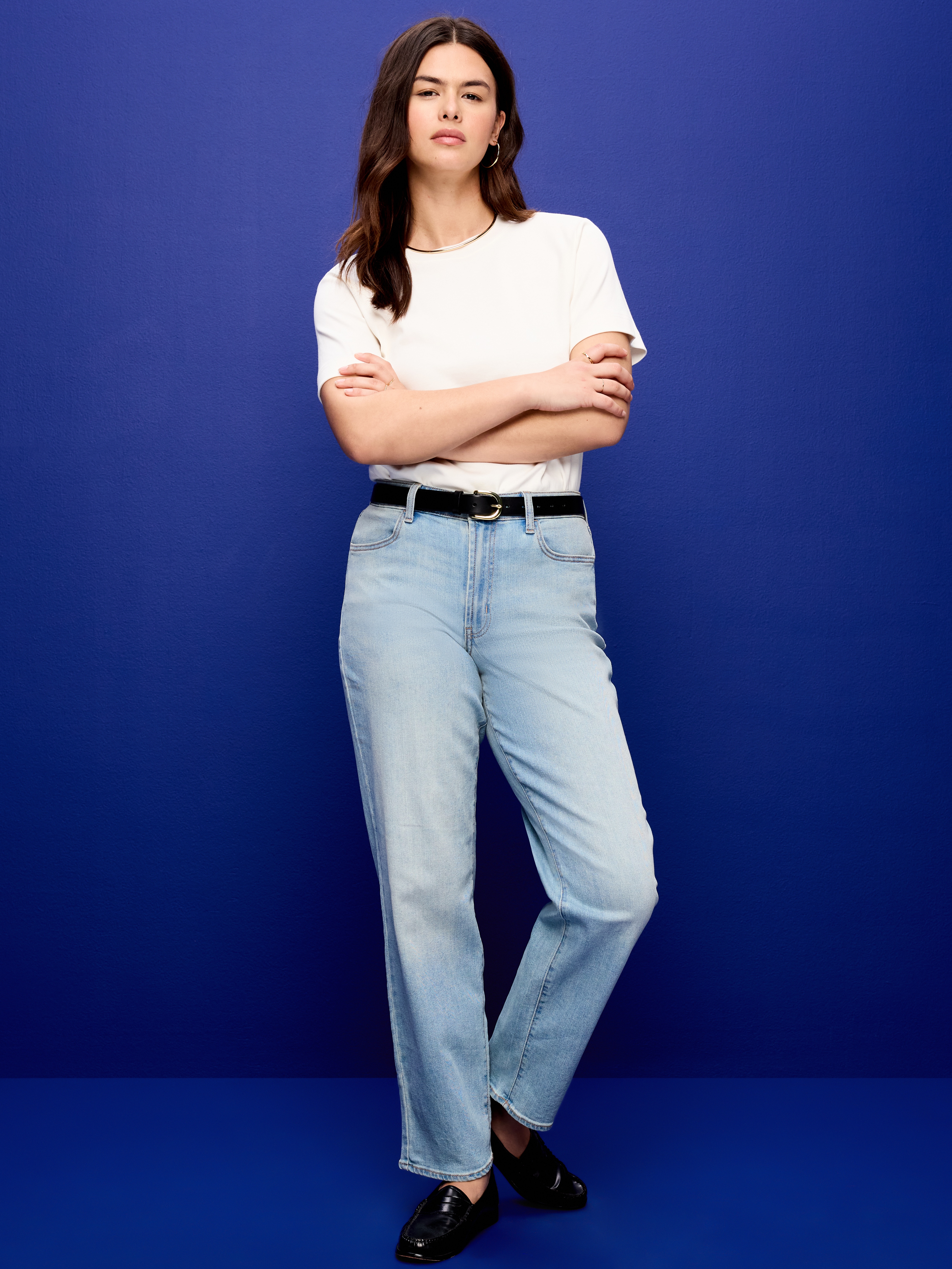 High-Waisted Wow Loose Jeans - Light Wash - 7