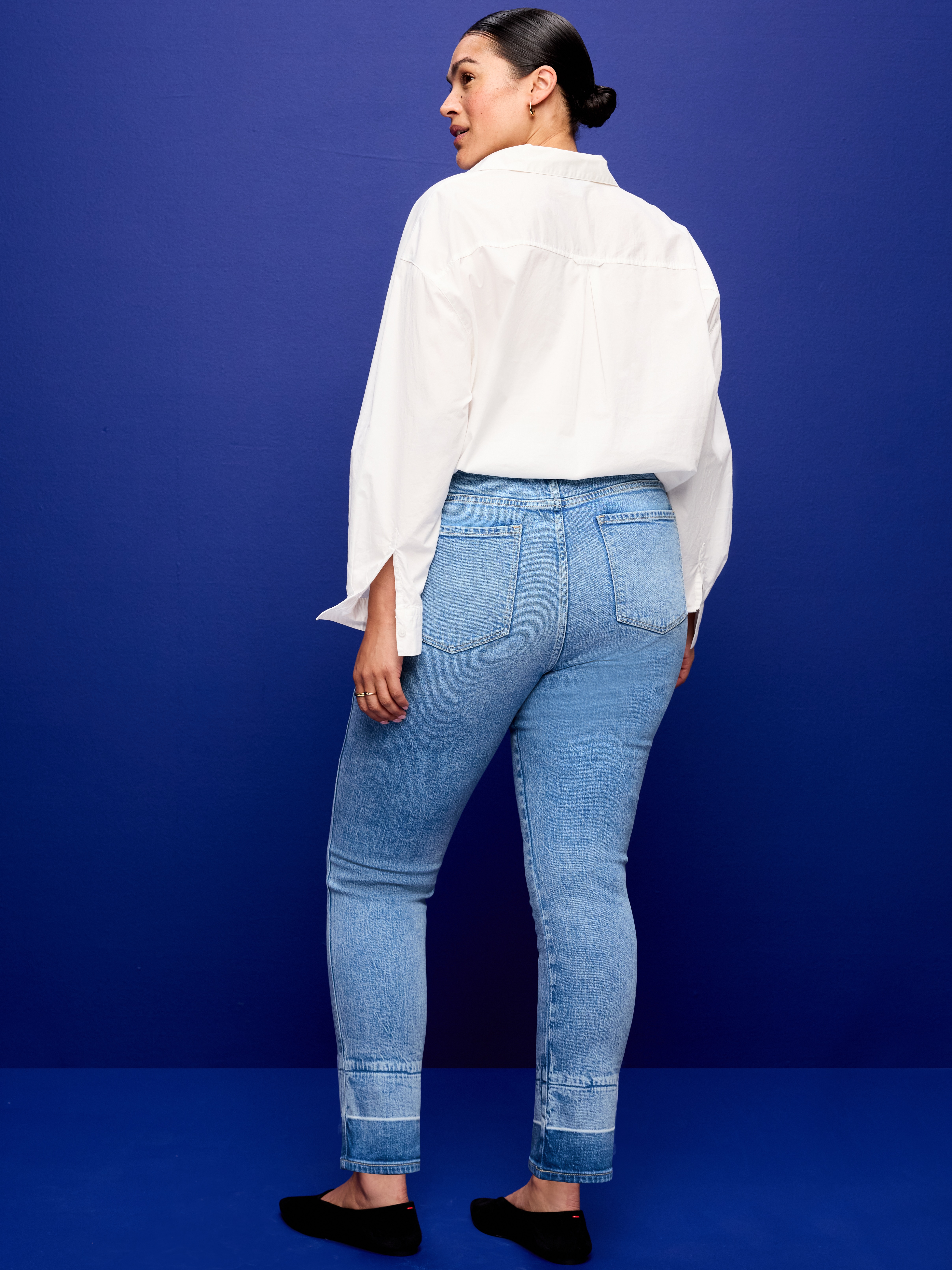 High-Waisted Vintage Slim Jeans - Doe - 9