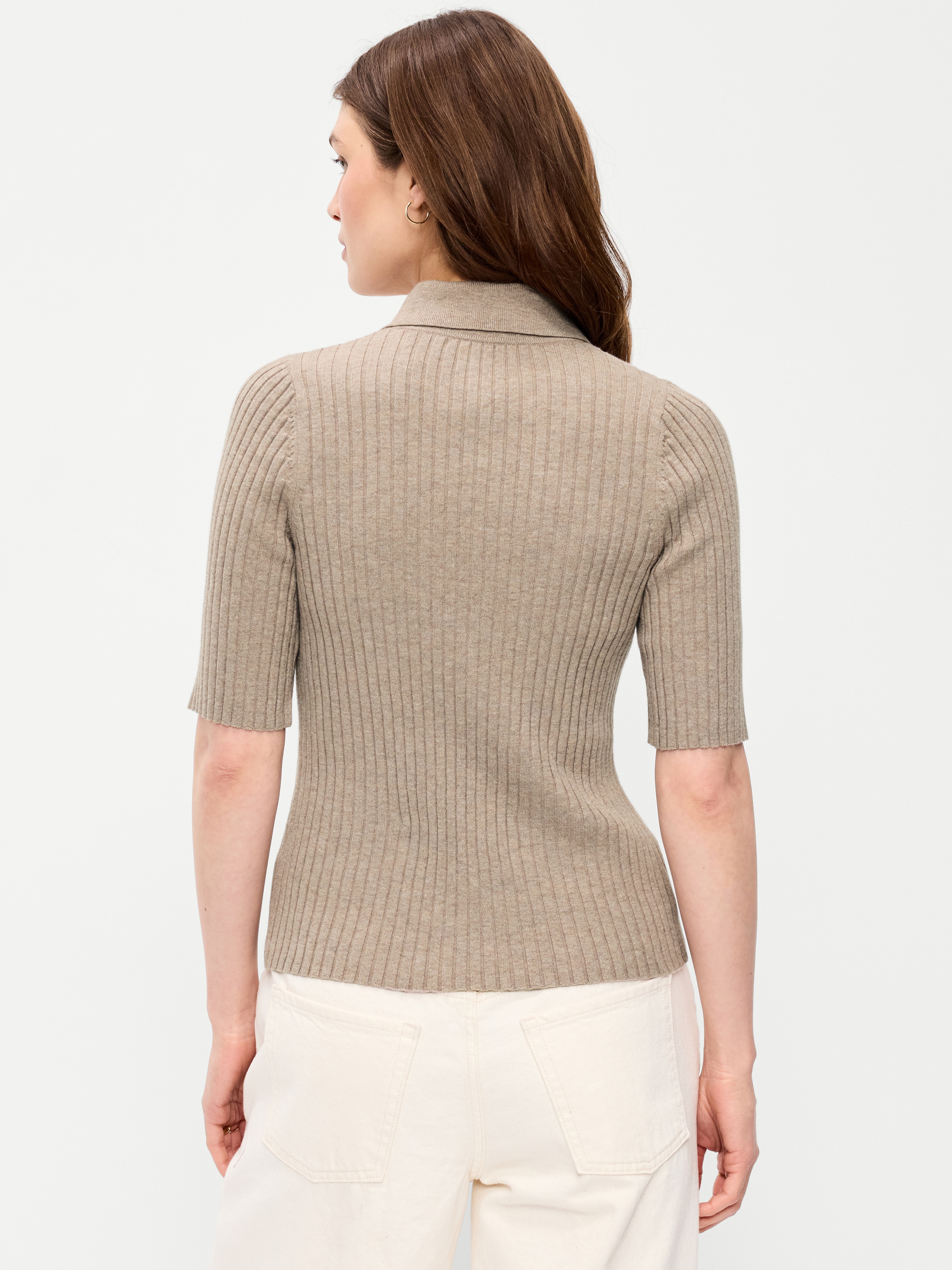 Short-Sleeve Ribbed Polo - Mushroom - 2