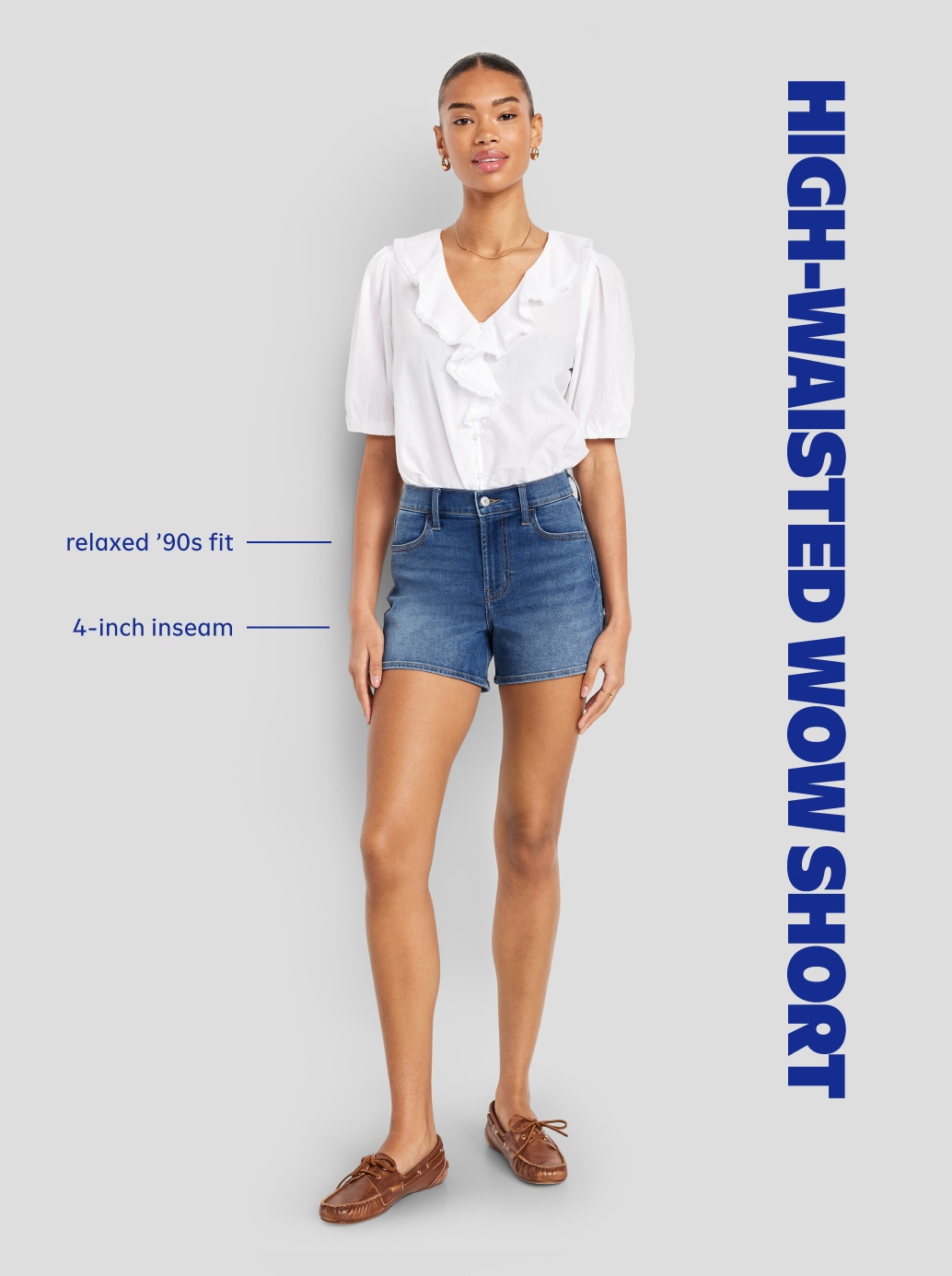 High-Waisted Wow Jean Shorts -- 4-inch inseam - Black Jack - 9