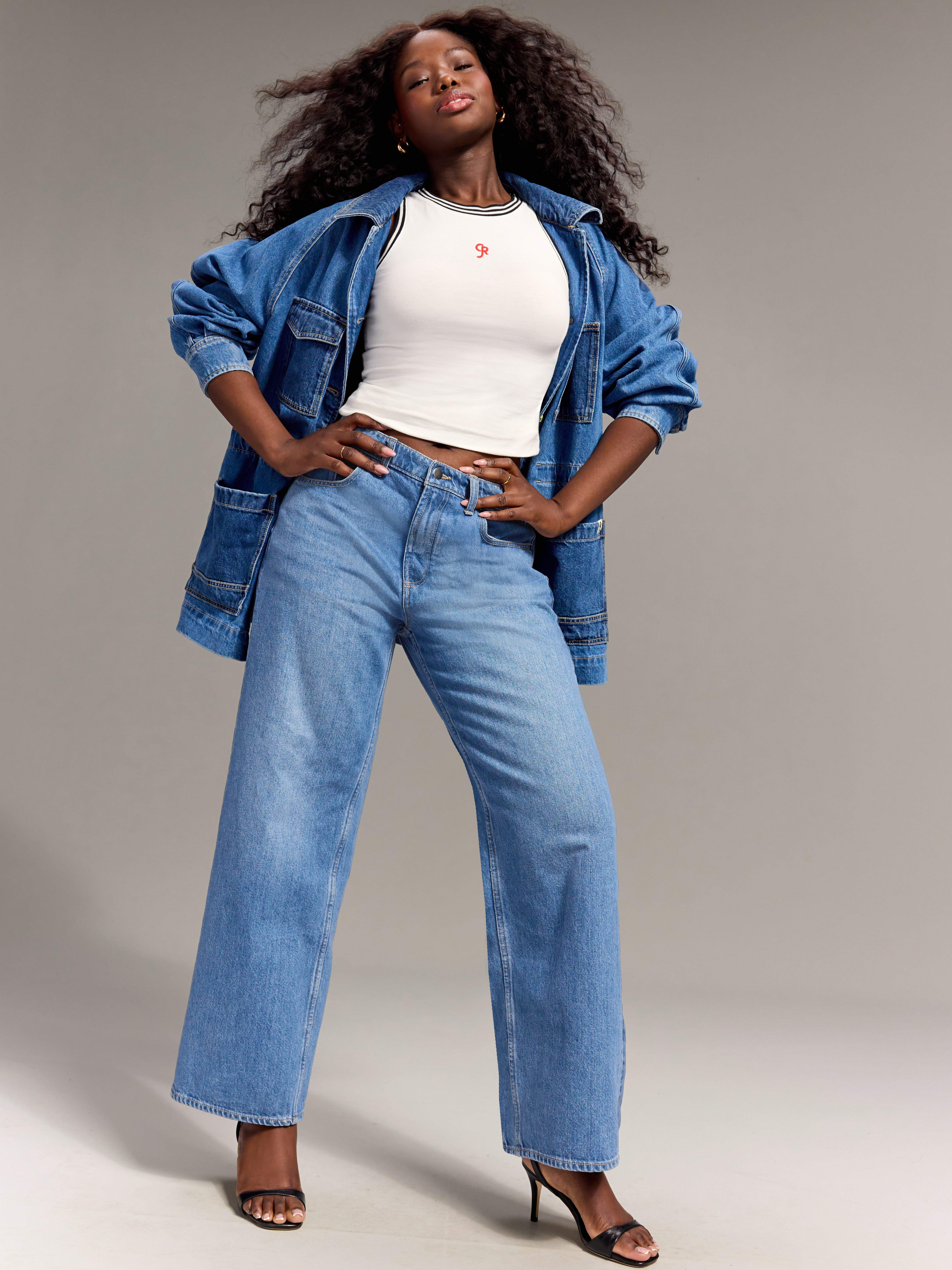 Old Navy x Christopher John Rogers Mid-Rise Baggy Wide-Leg Jeans - Medium Wash - 1