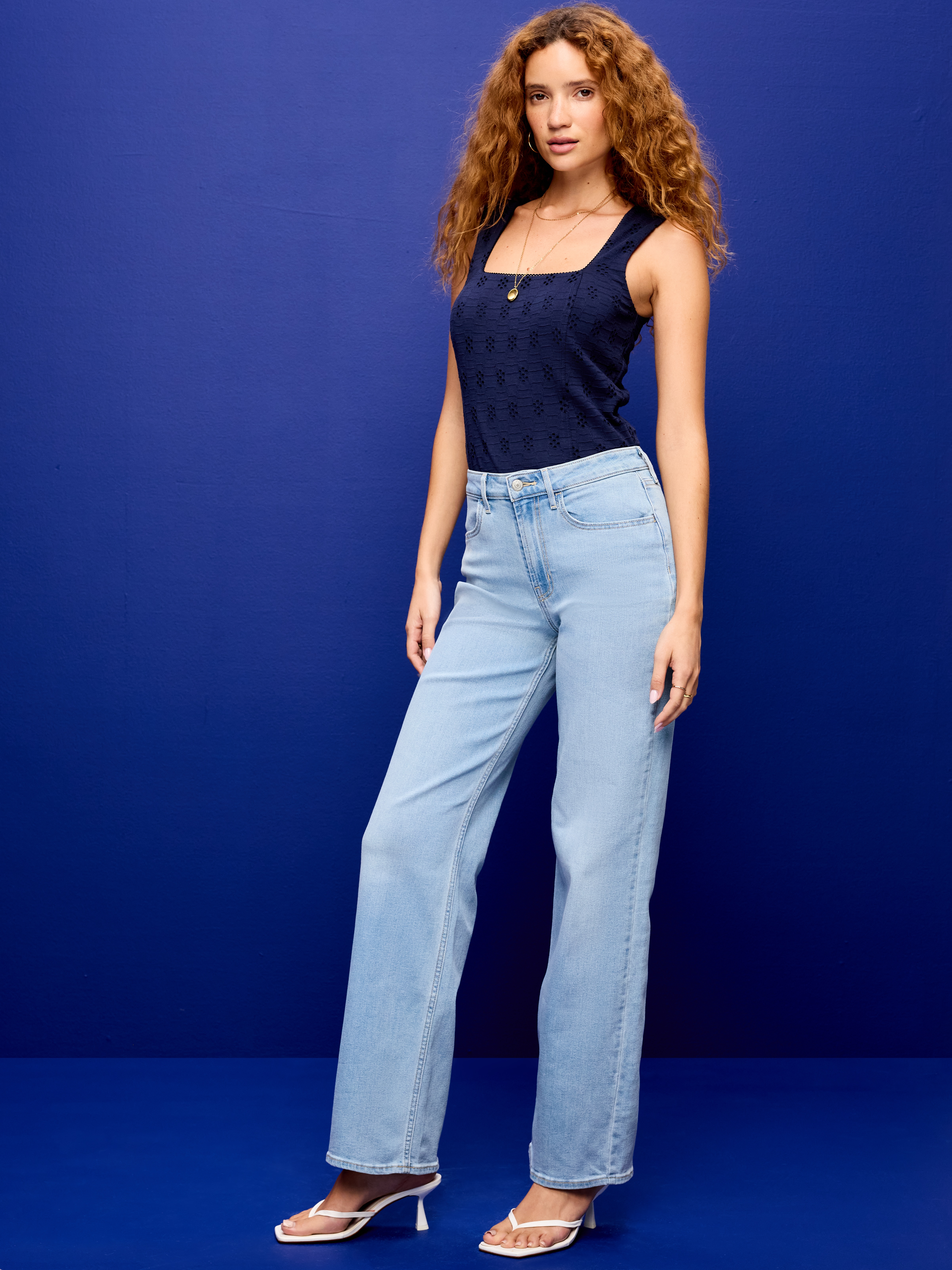 High-Waisted Wow Wide-Leg Jeans - Light Wash - 1