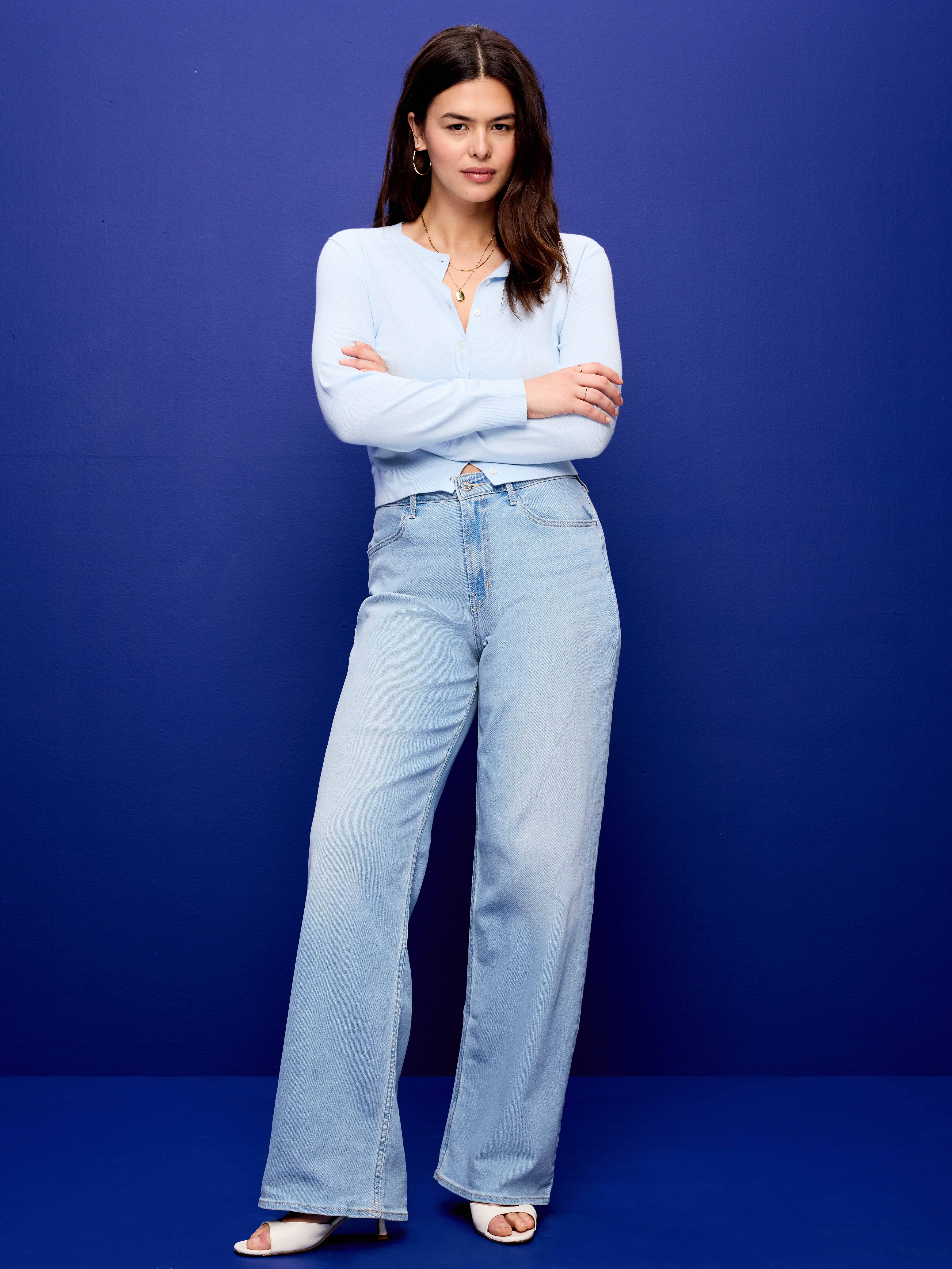 High-Waisted Wow Wide-Leg Jeans - Light Wash - 6
