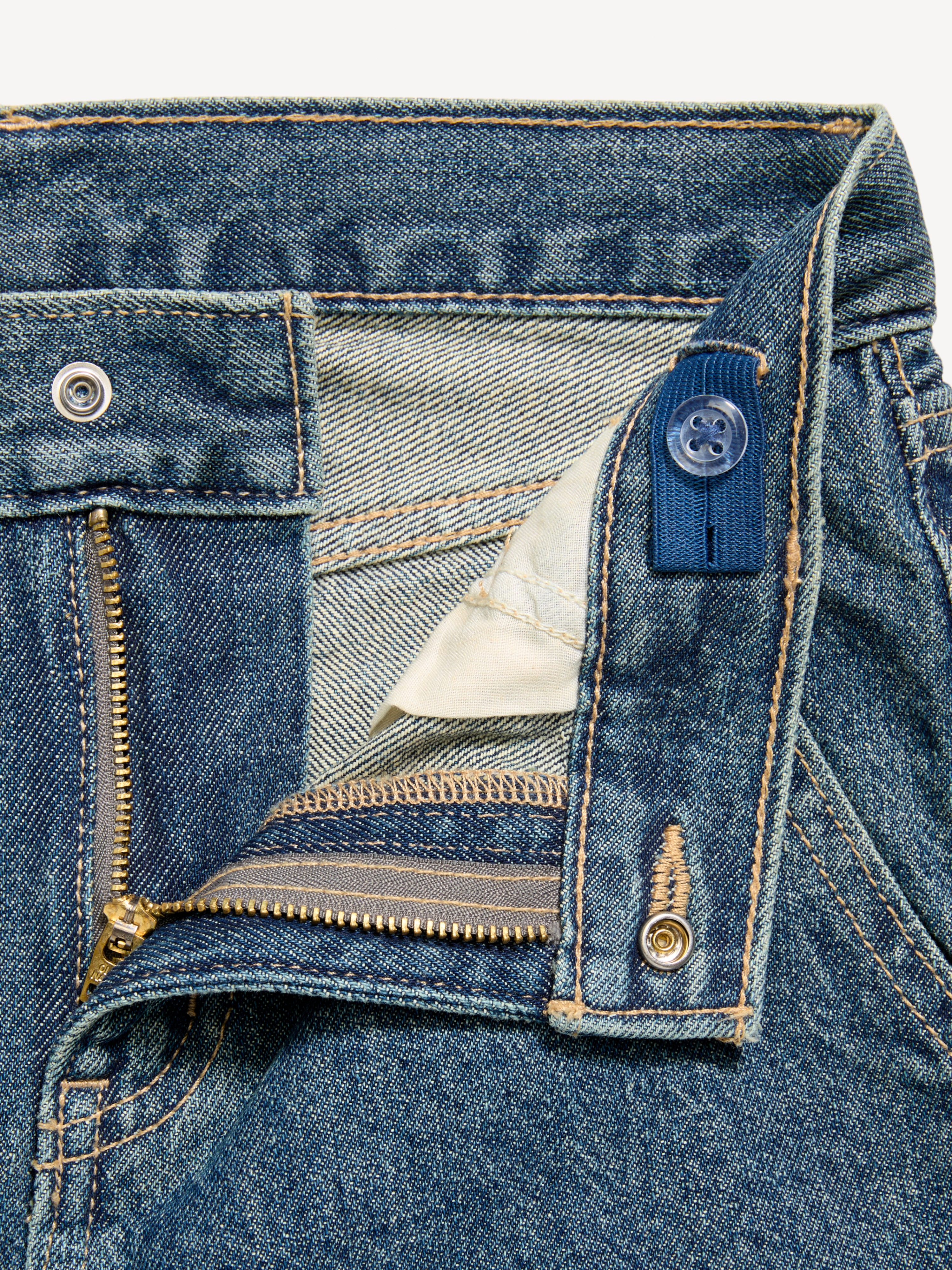 Baggy Non-Stretch Jeans for Boys - Dark Wash - 5
