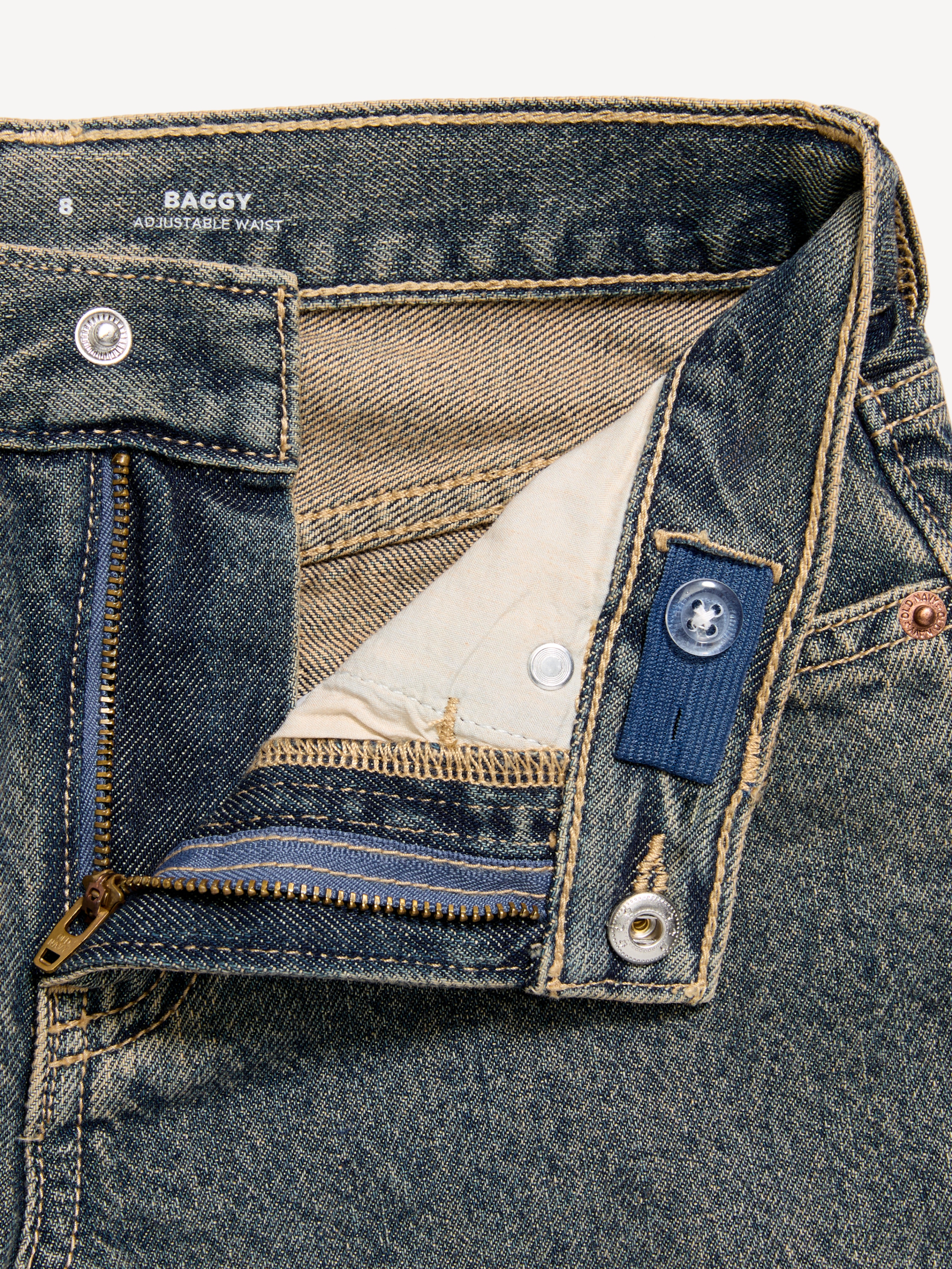 Baggy Non-Stretch Jeans for Boys - Medium Wash - 5