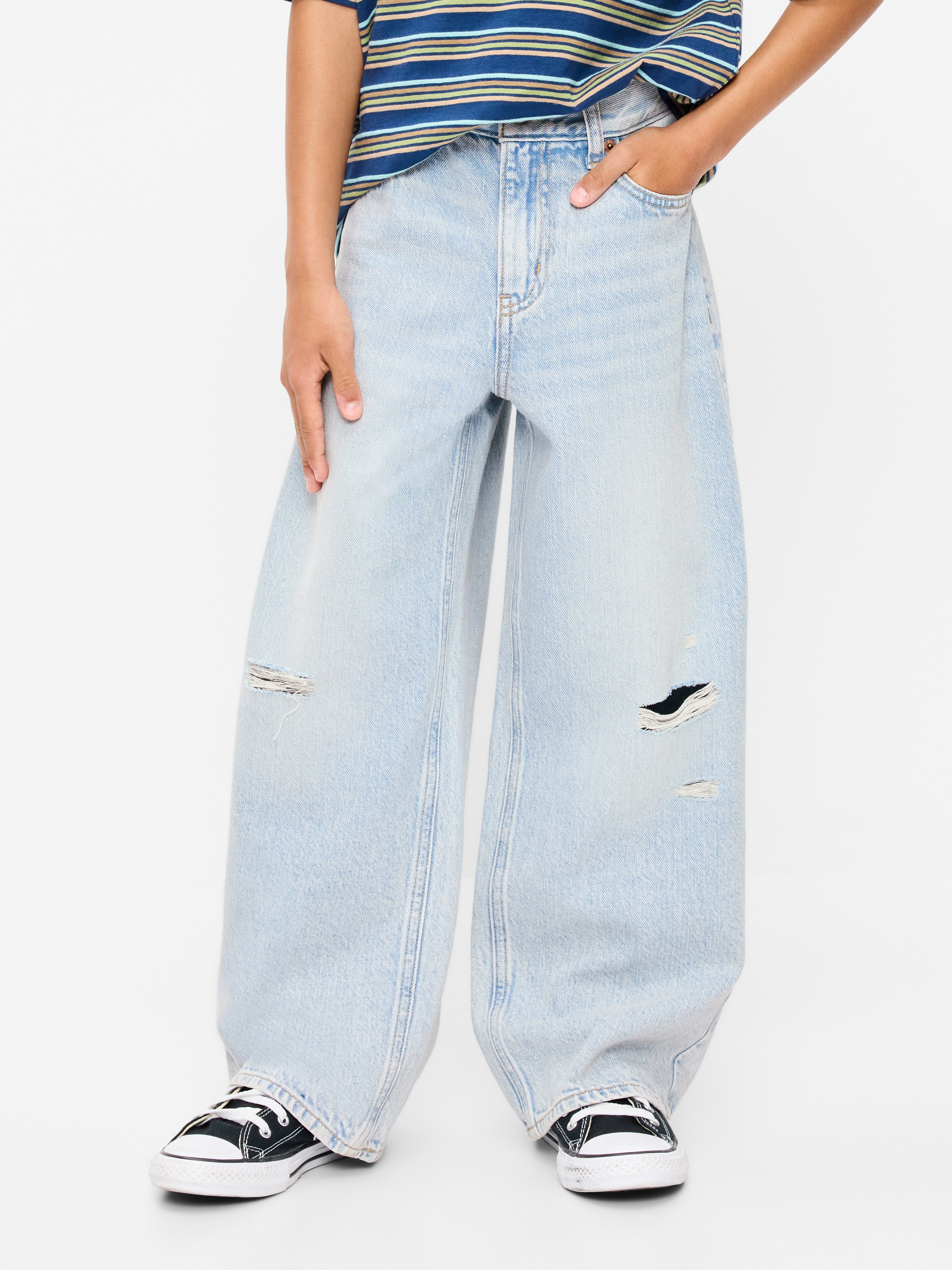 Super Baggy Jeans for Boys - Light Wash - 1