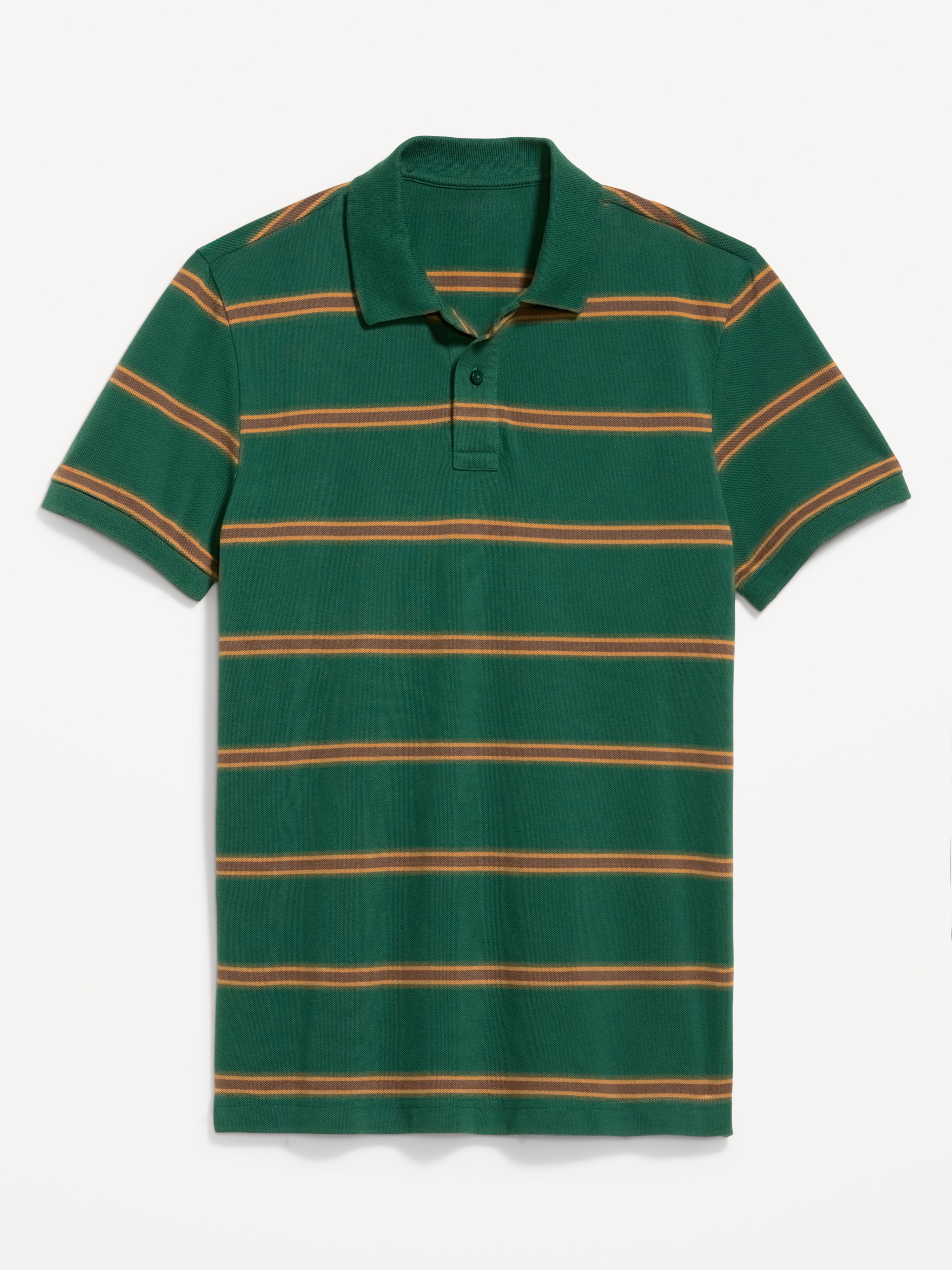 Built-In Flex Pro Polo for Men - Green Stripes - 4