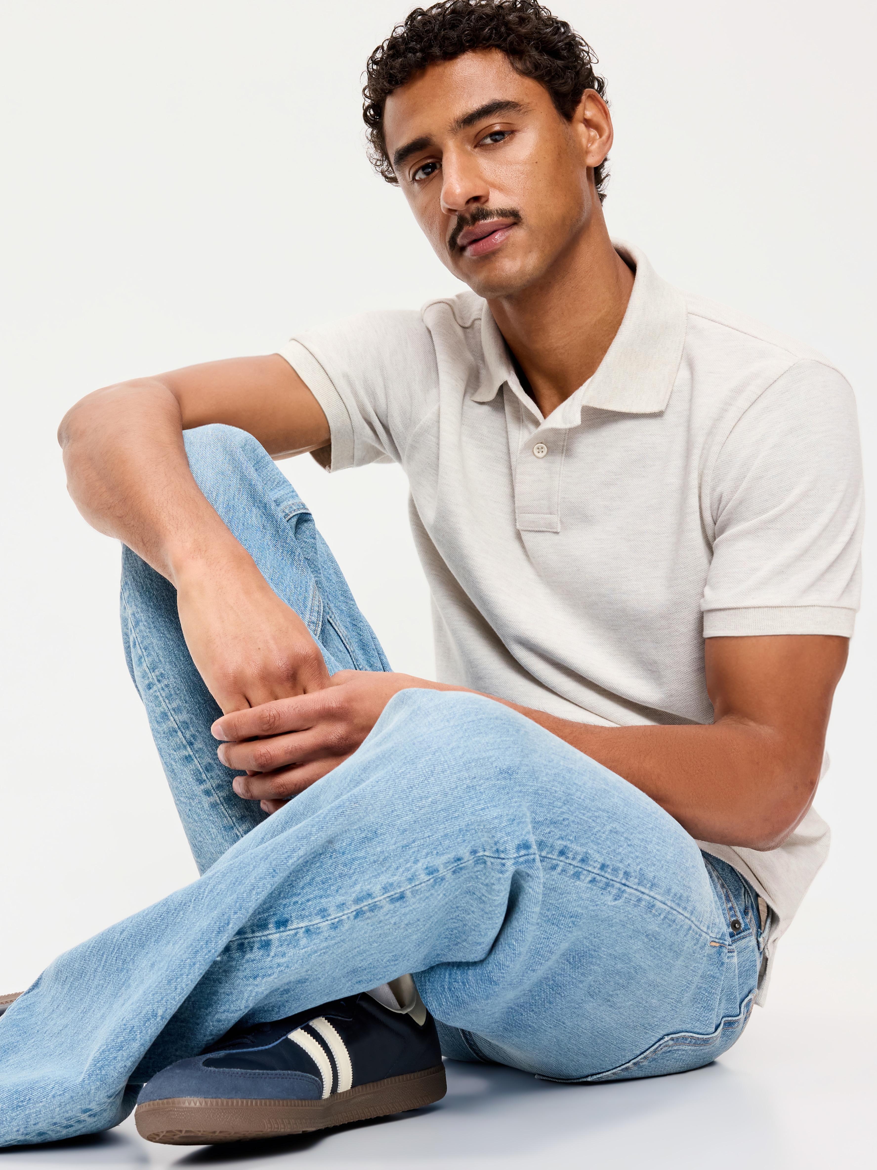 Pique Polo for Men - Light Heather Gray - 3