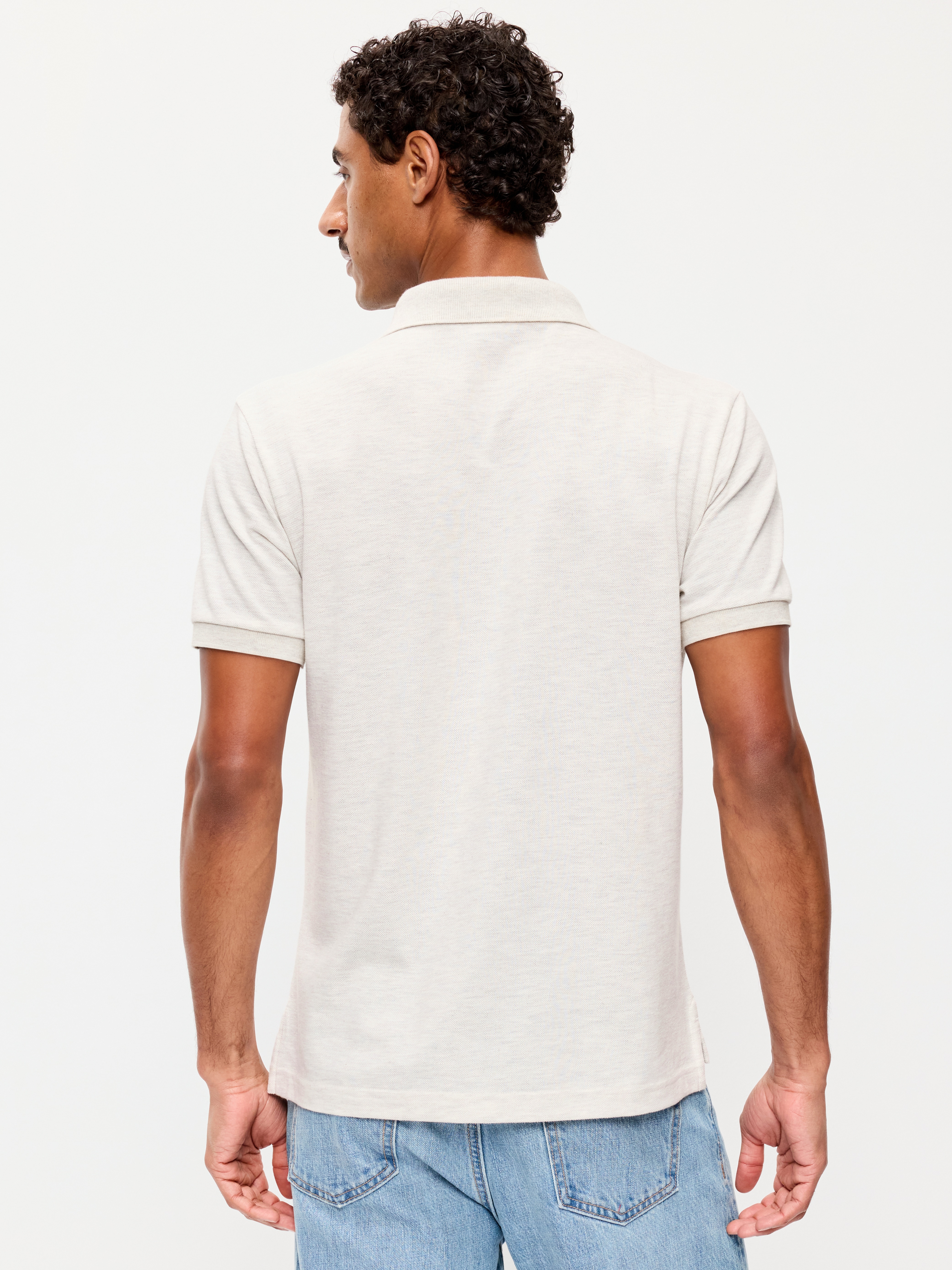Pique Polo for Men - Light Heather Gray - 2