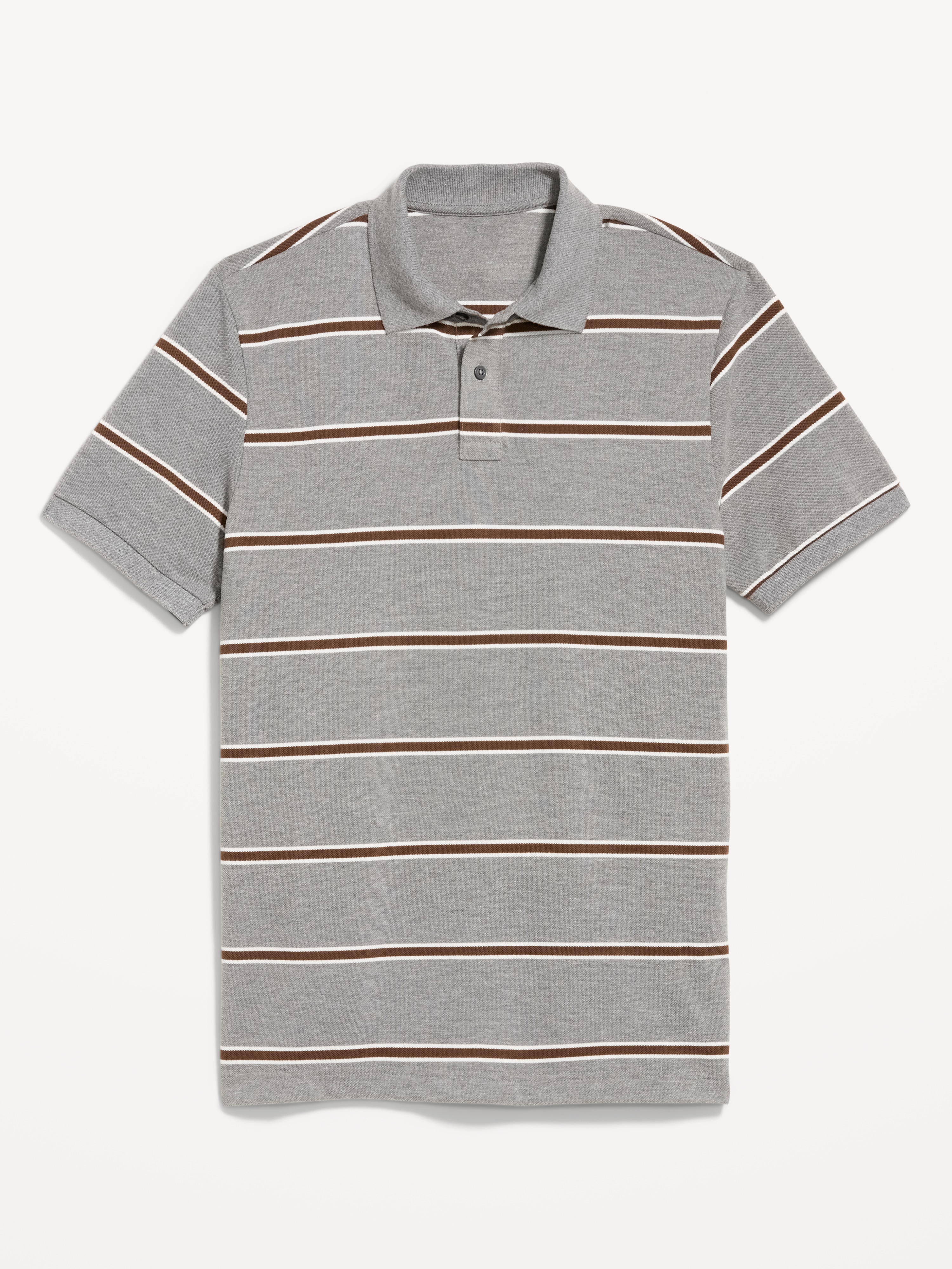 Built-In Flex Pro Polo for Men - Gray Stripe - 4