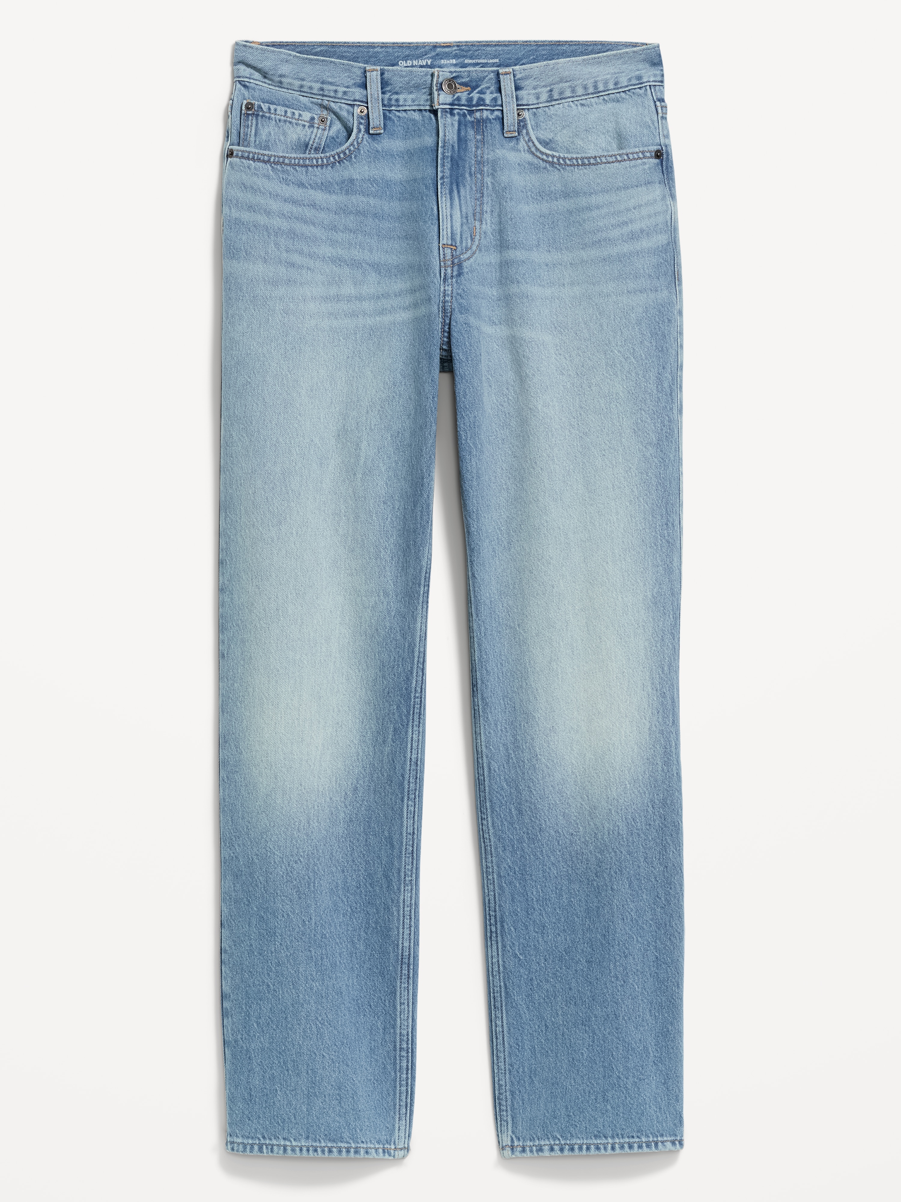 Structured Loose Non-Stretch Jeans - Medium Wash - 6