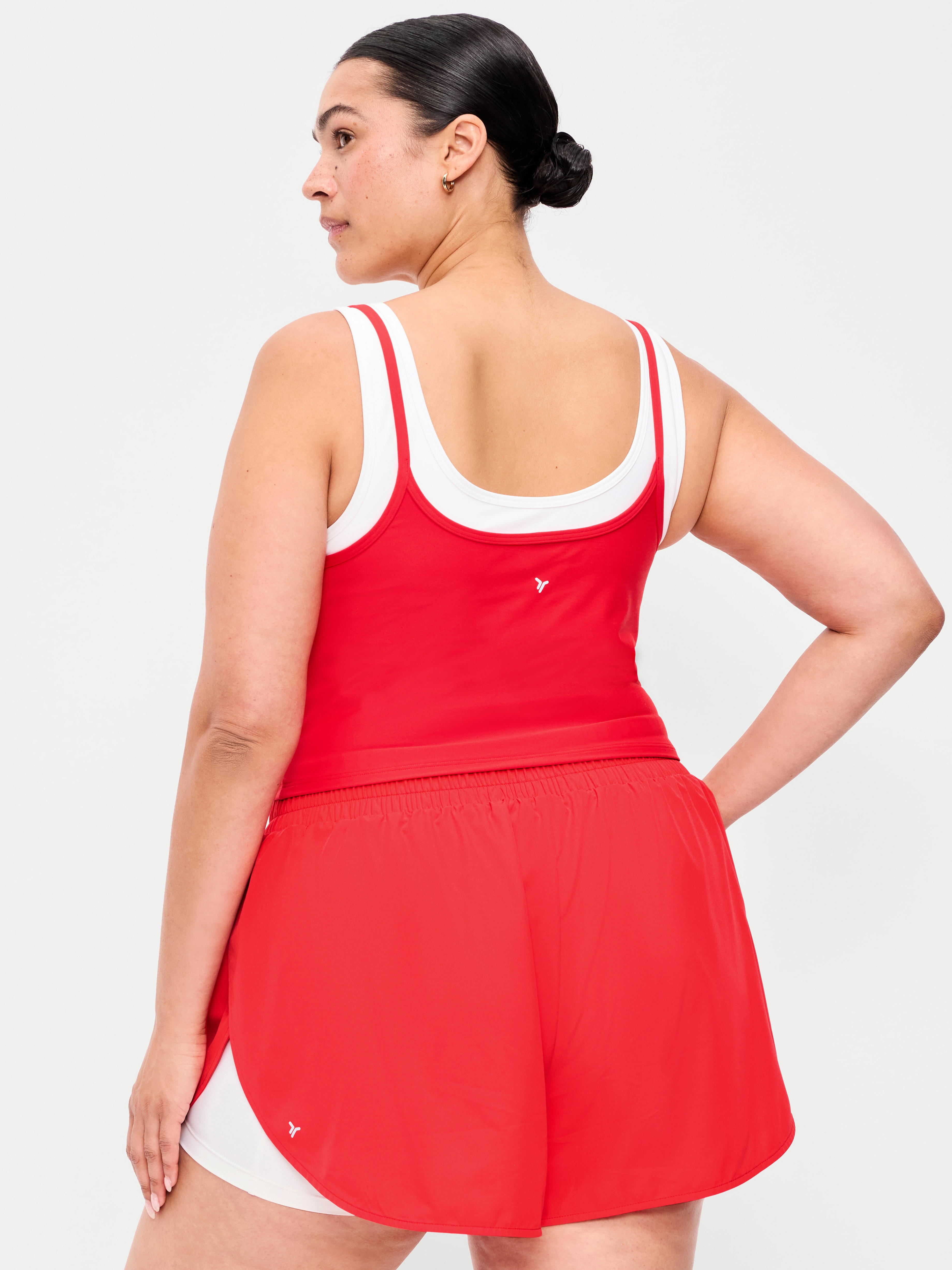 PowerSoft Layered Longline Bra - Bold Red - 8