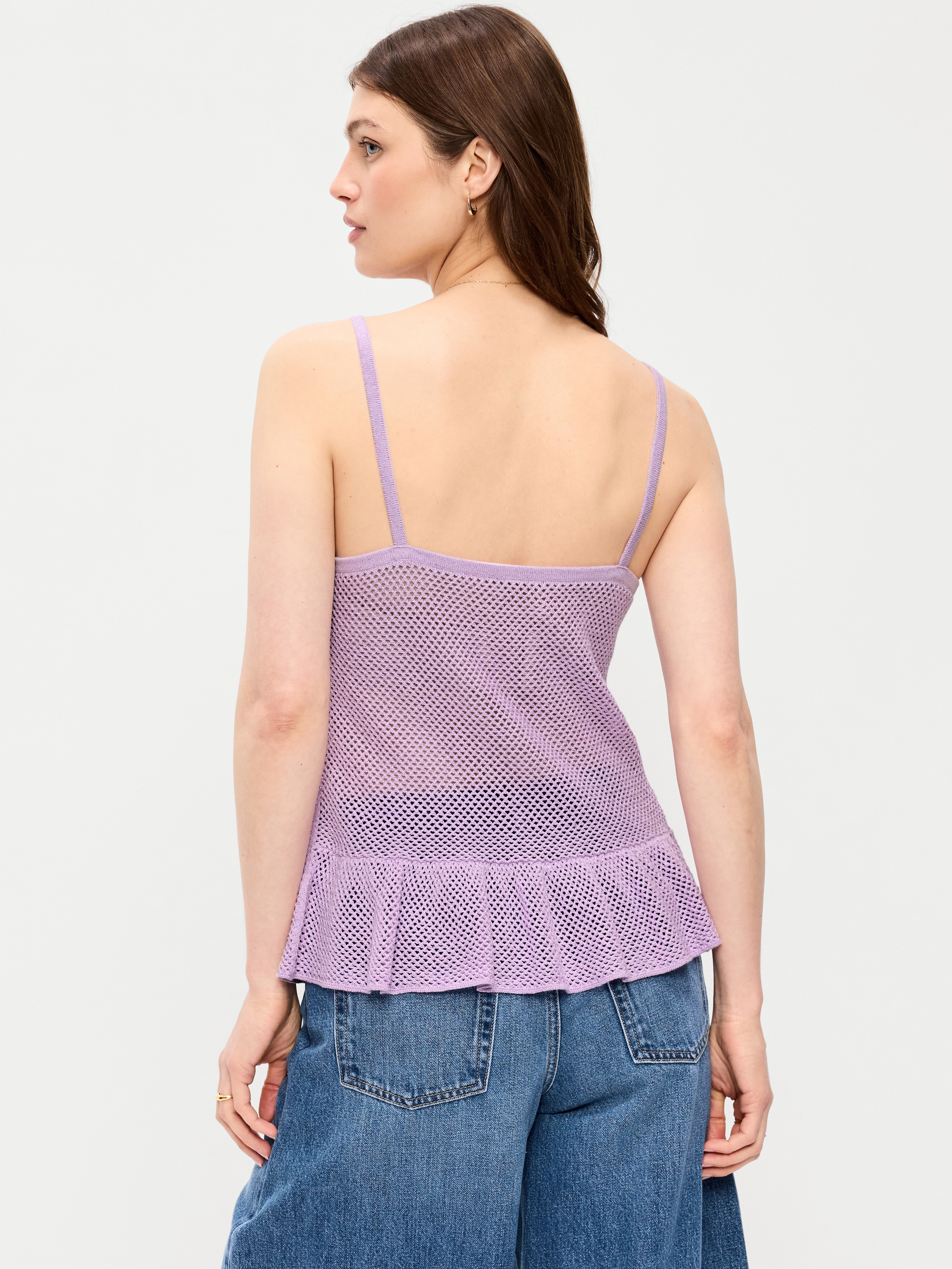 Metallic Peplum Tank Top - Fresh Lilac - 2