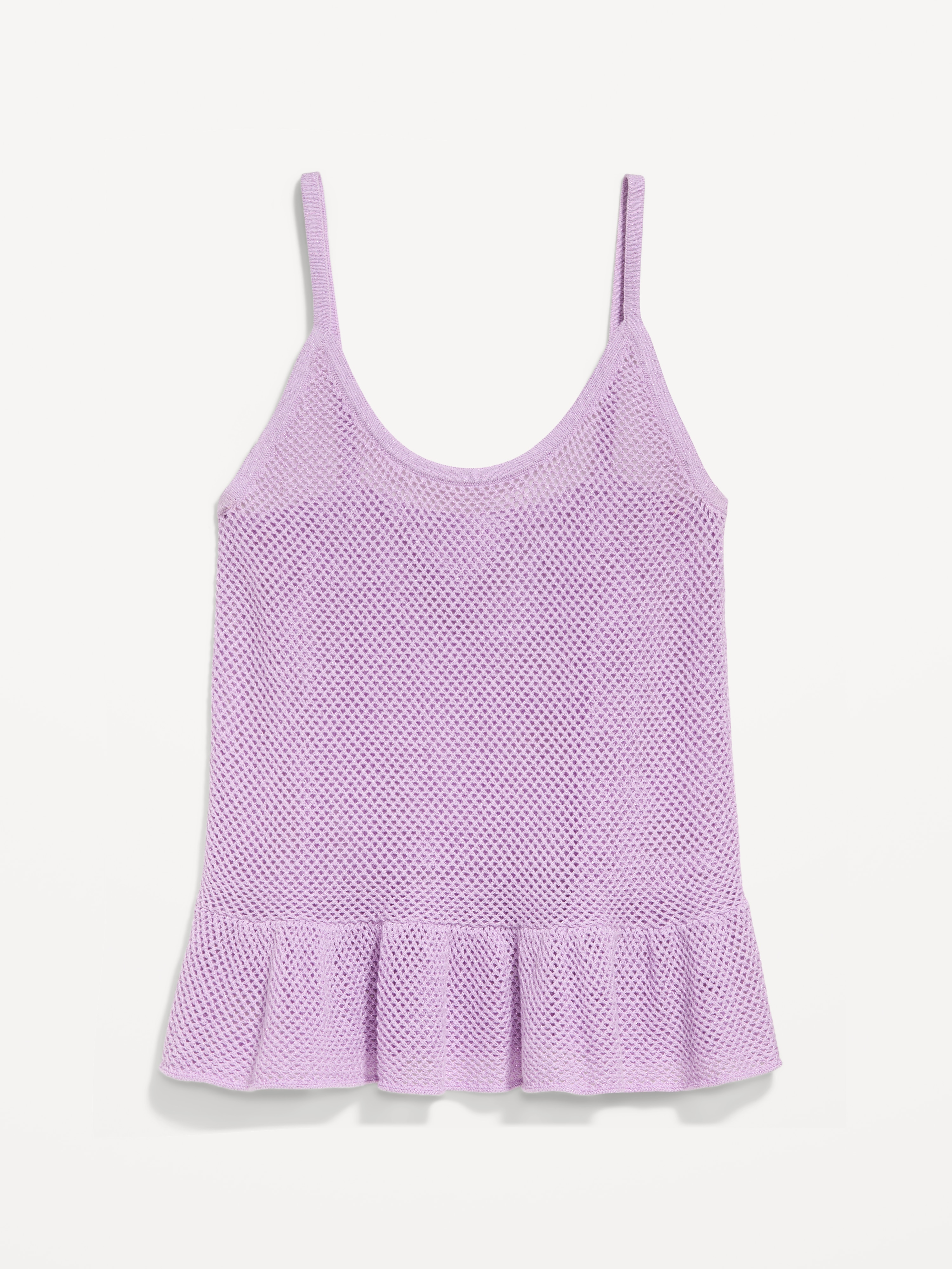 Metallic Peplum Tank Top - Fresh Lilac - 4