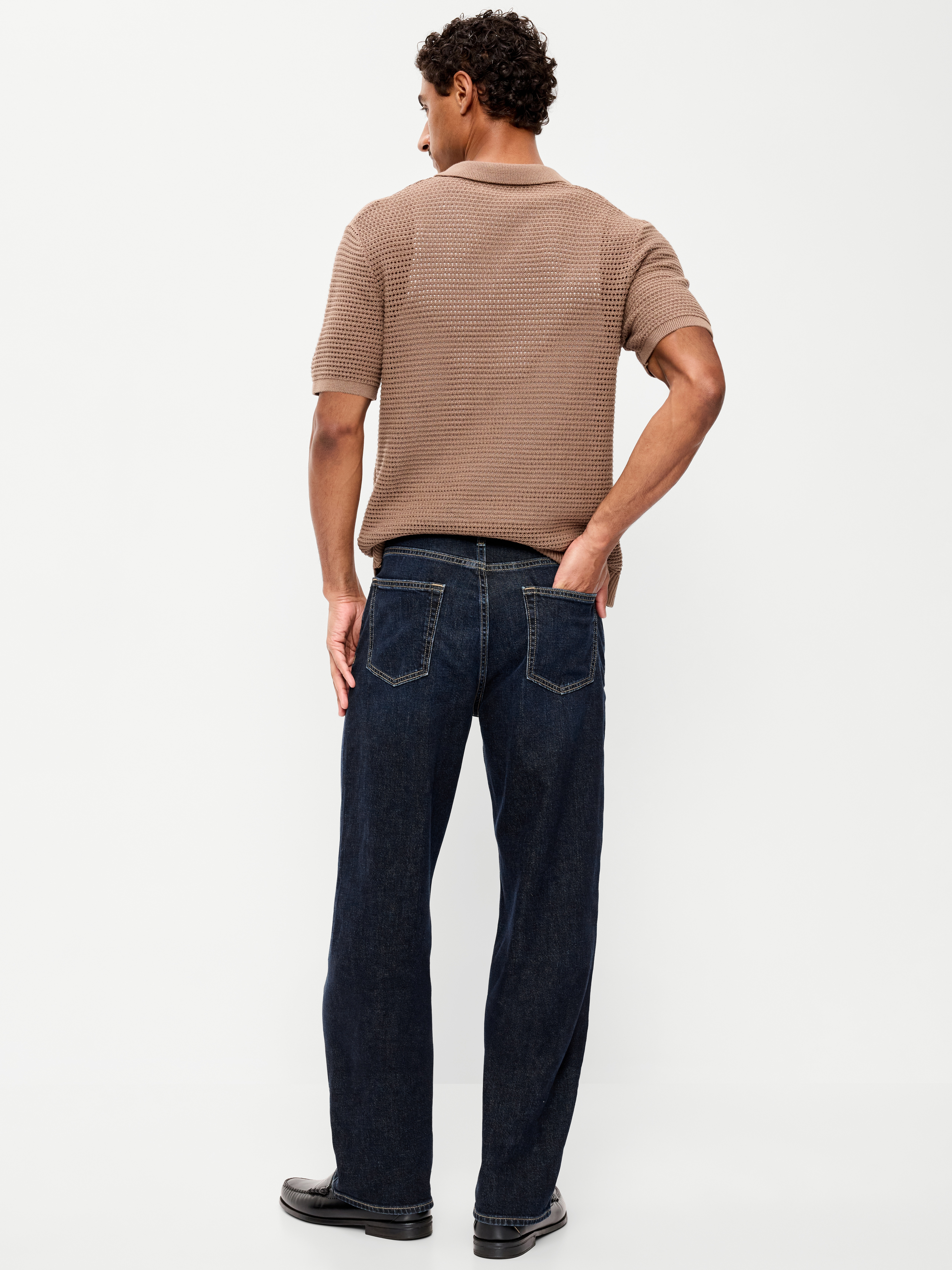 Relaxed Loose Built-In Flex Jeans - Dark Wash - 3