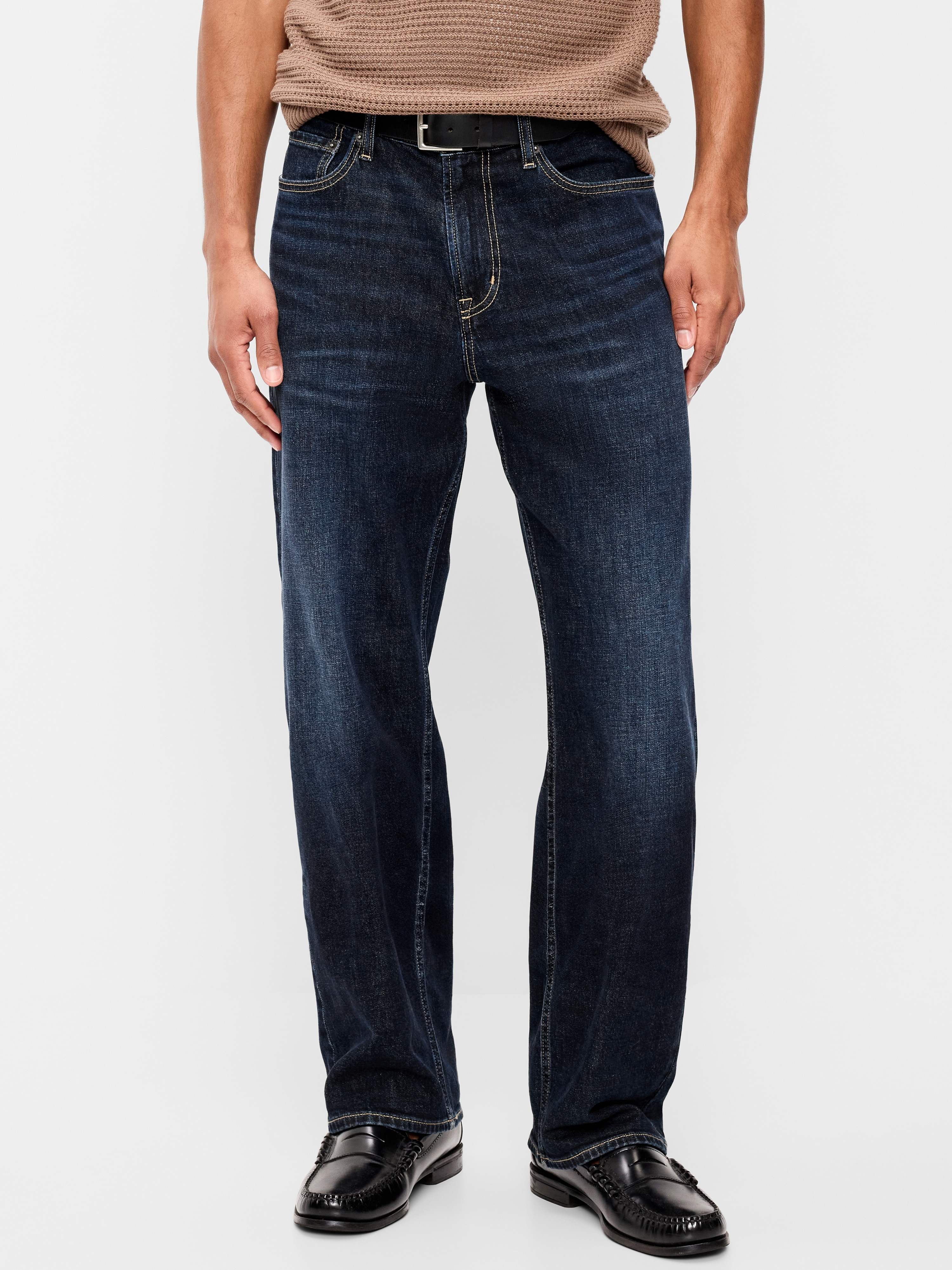 Relaxed Loose Built-In Flex Jeans - Dark Wash - 2