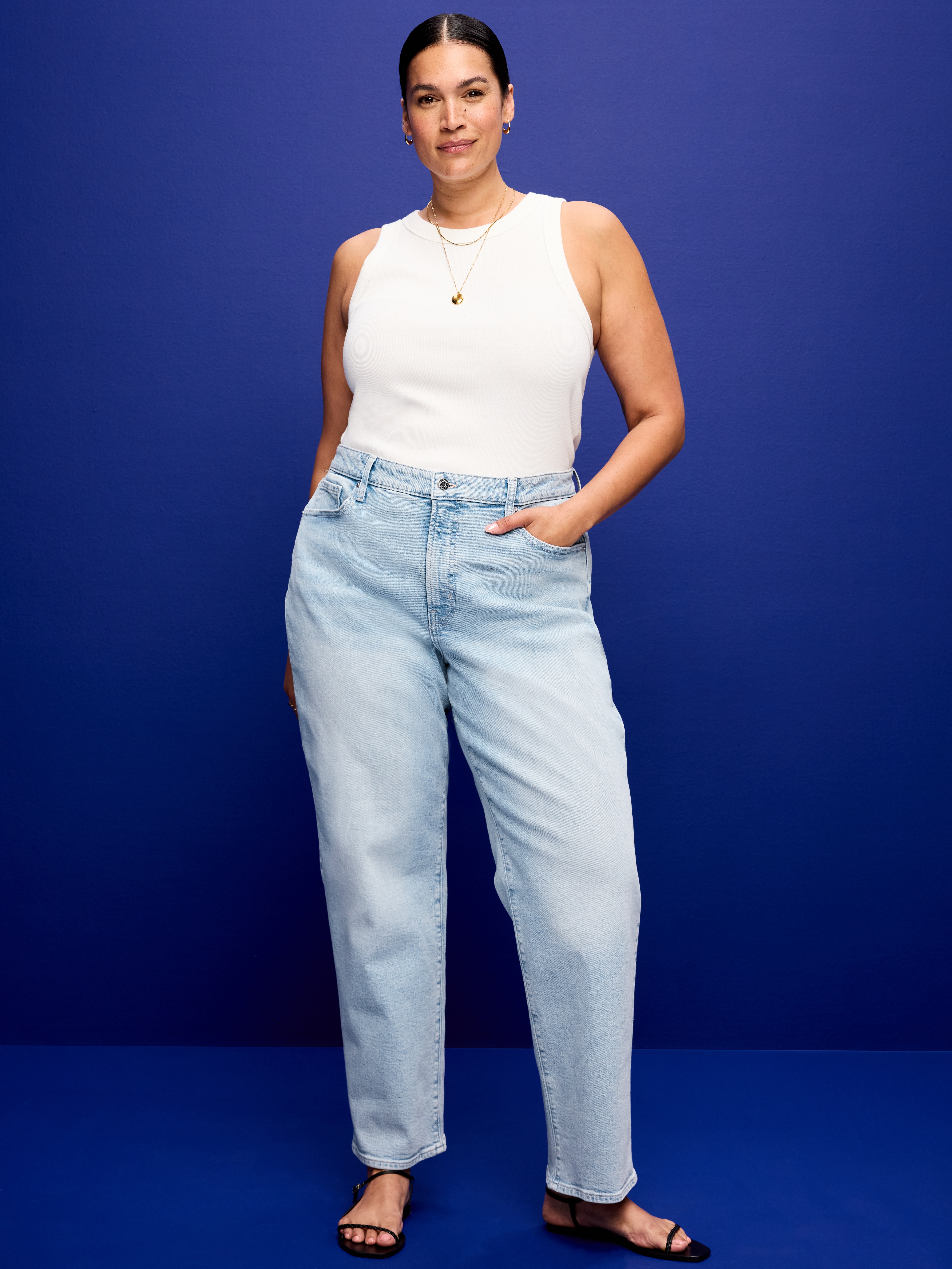 Curvy High-Waisted OG Loose Jeans - Light Dip - 6