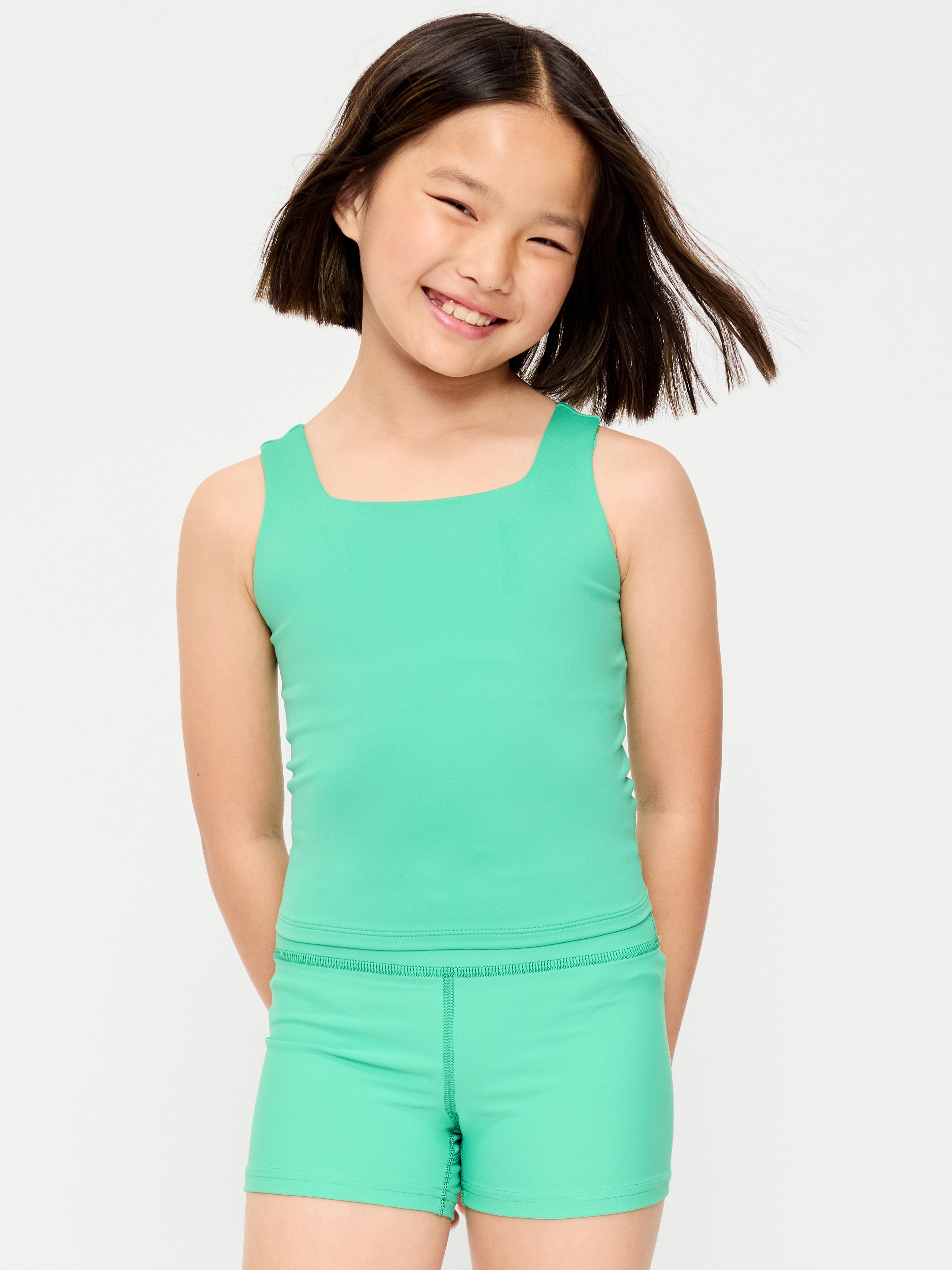 StudioSmooth Longline Sports Bra for Girls - Chrysolite - 1
