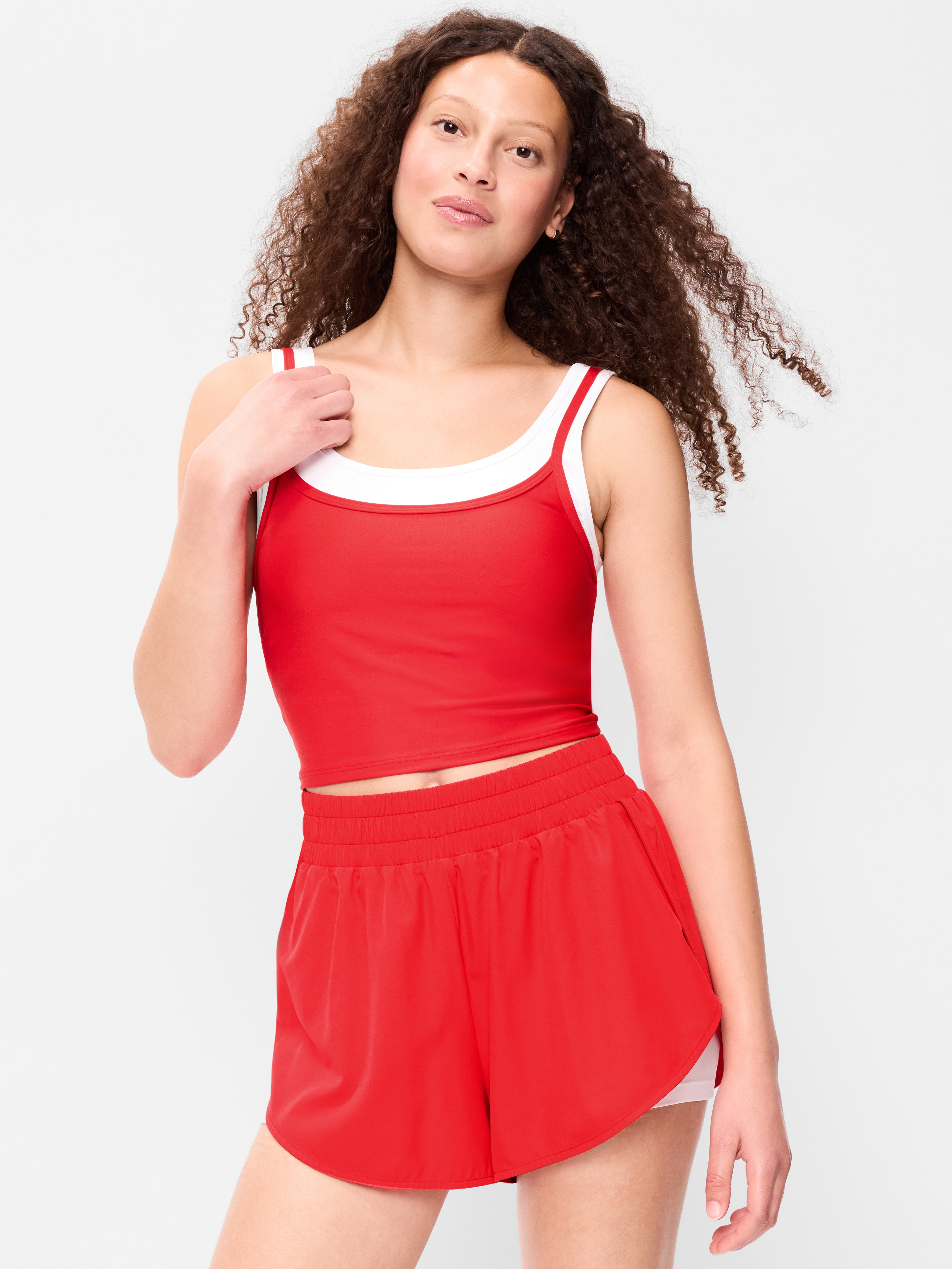 PowerSoft Layered Longline Bra - Bold Red - 1