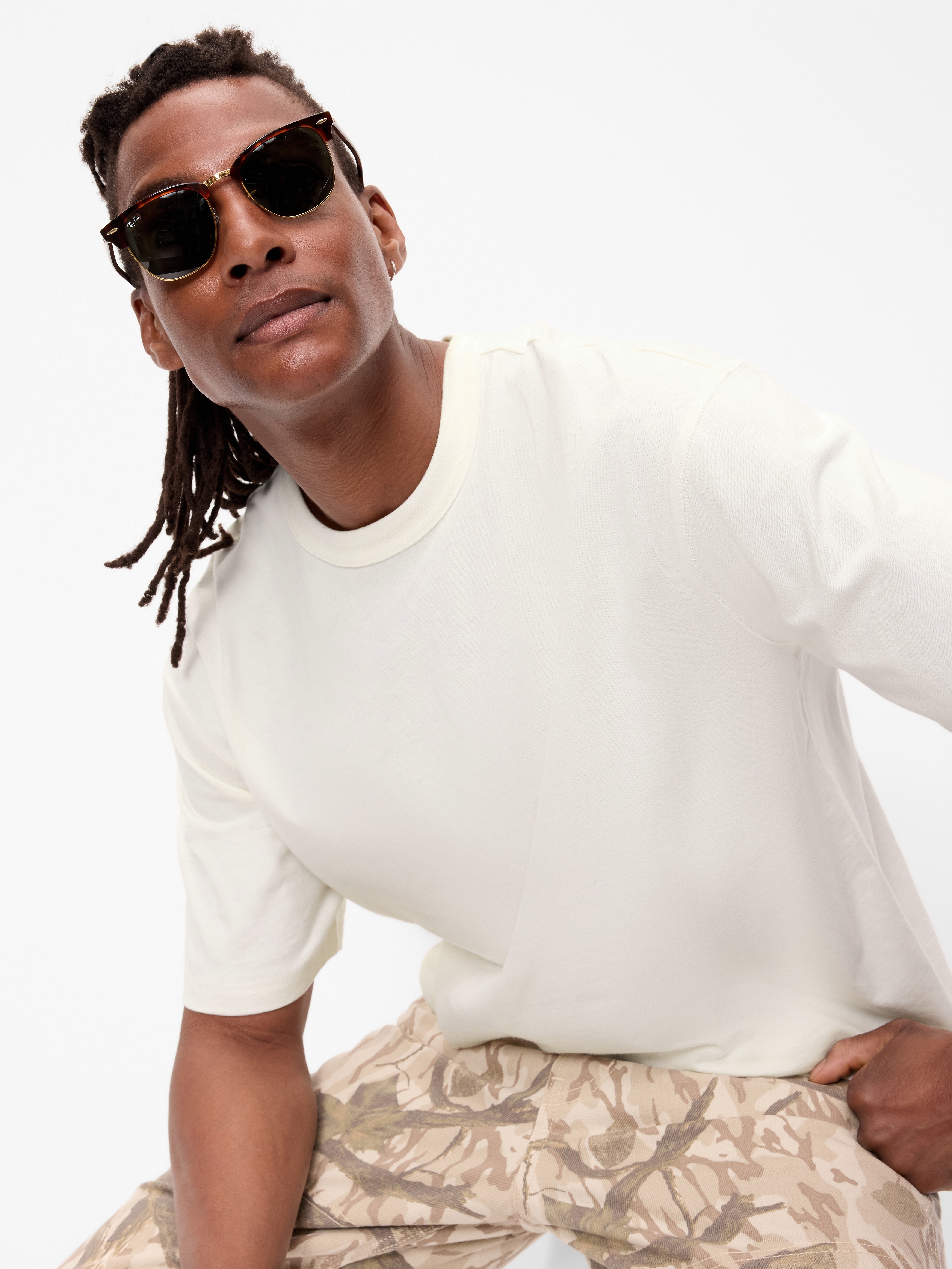 Garment-Dyed Heavyweight Cropped T-Shirt - Sea Salt - 3