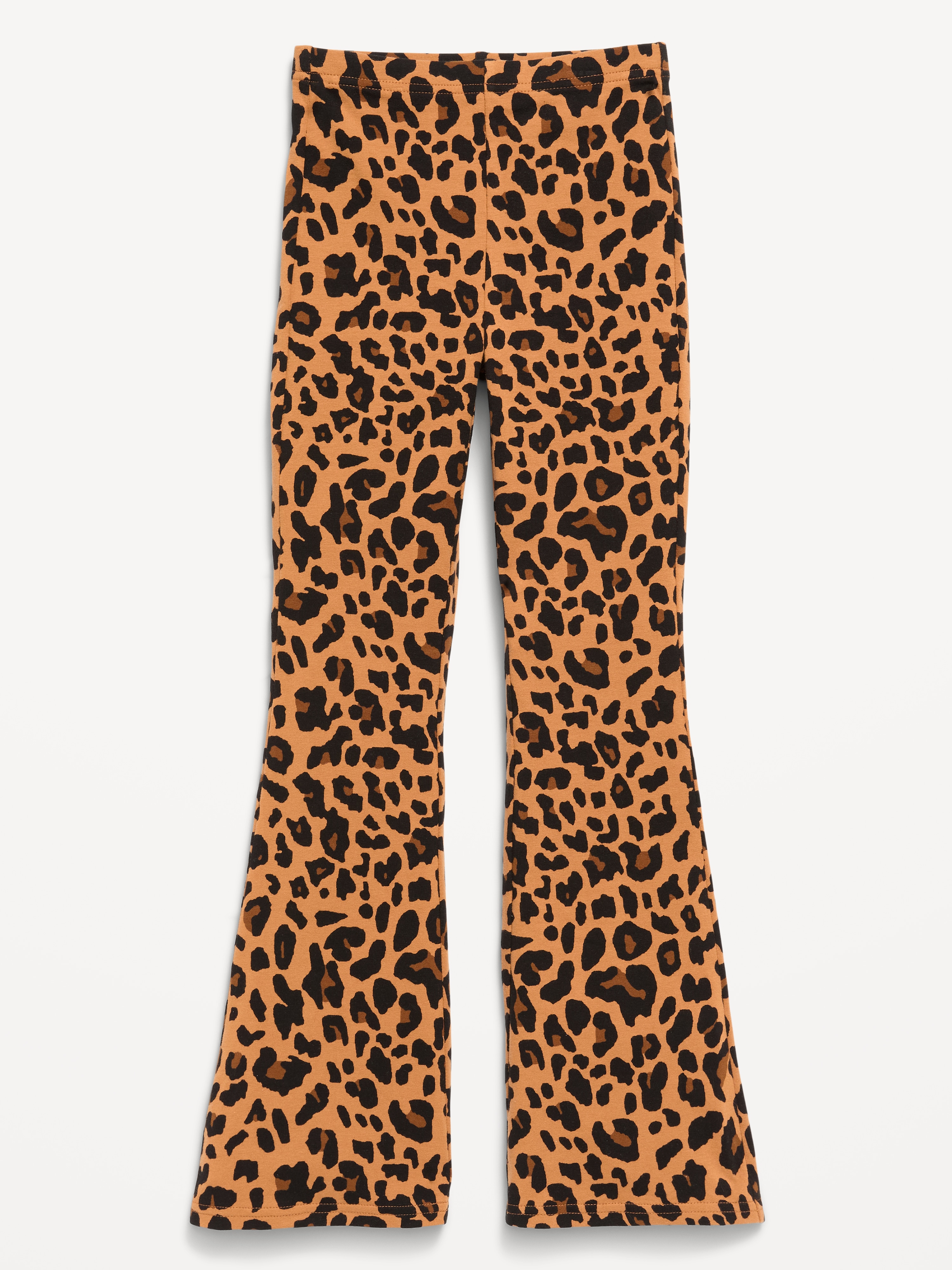 Full-Length Flared Leggings for Girls - Brown Leopard - 1
