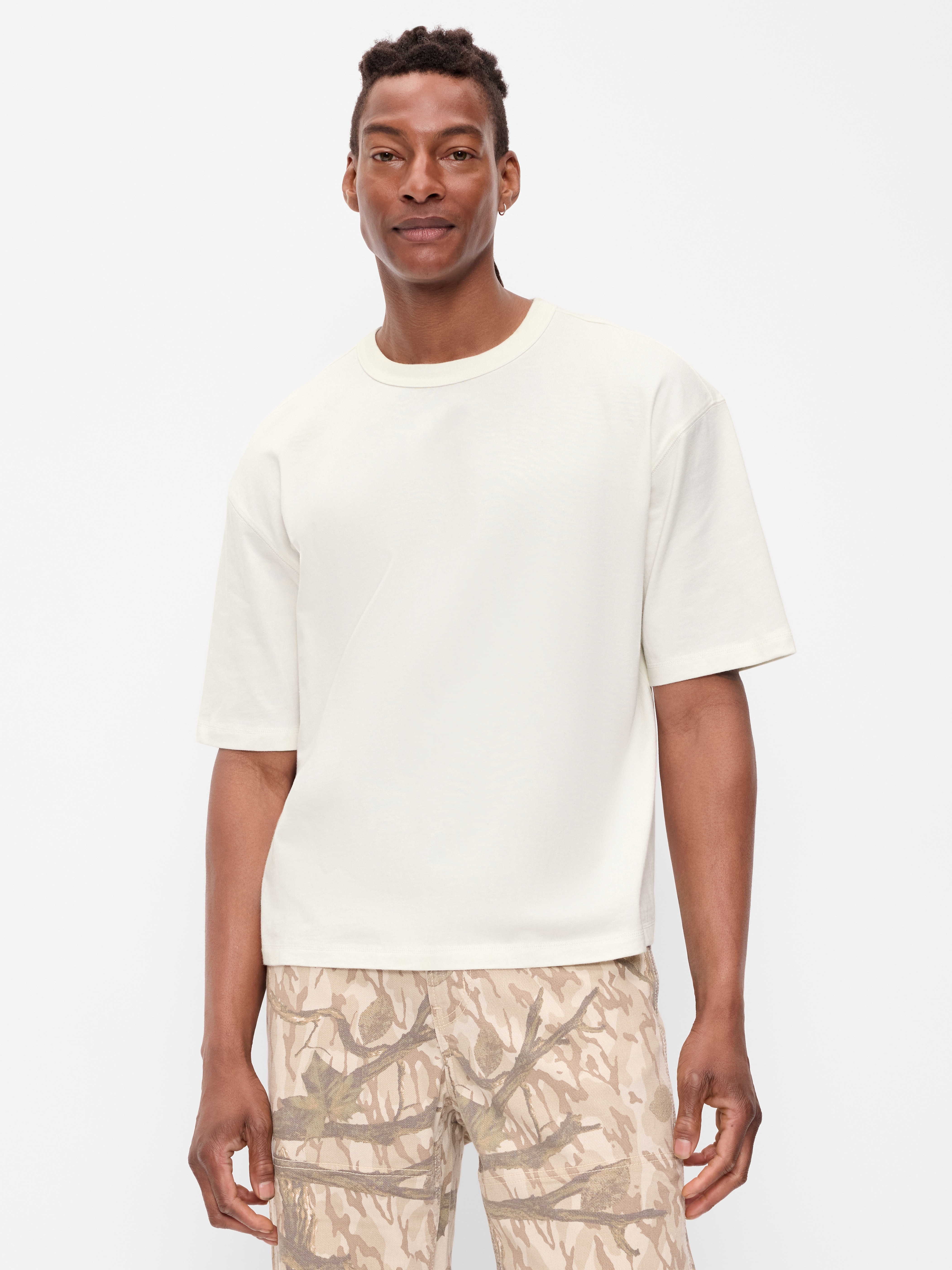 Garment-Dyed Heavyweight Cropped T-Shirt - Sea Salt - 1