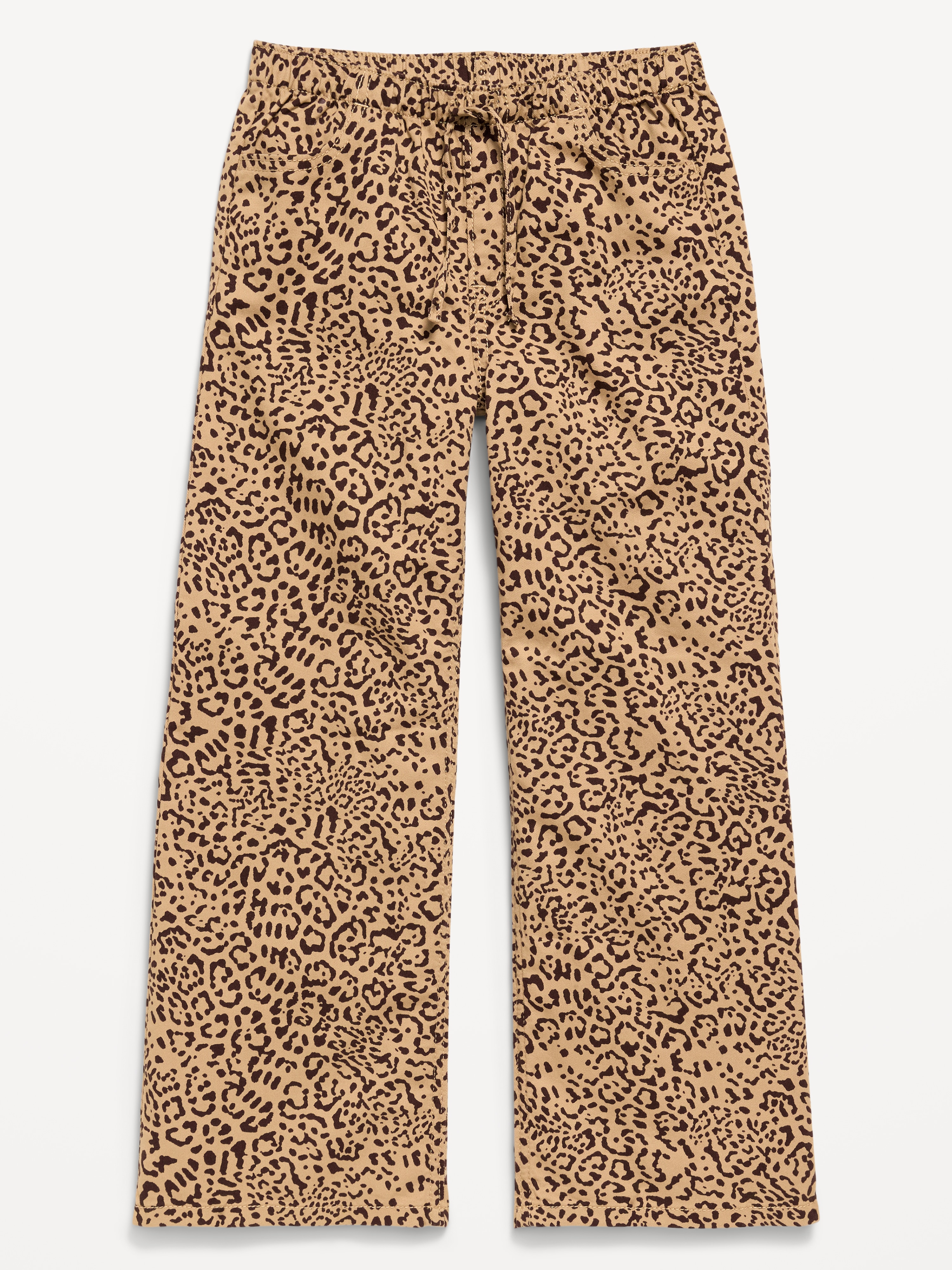 High-Waisted Pull-On Baggy Wide-Leg Jeans for Girls - Cheetah - 4