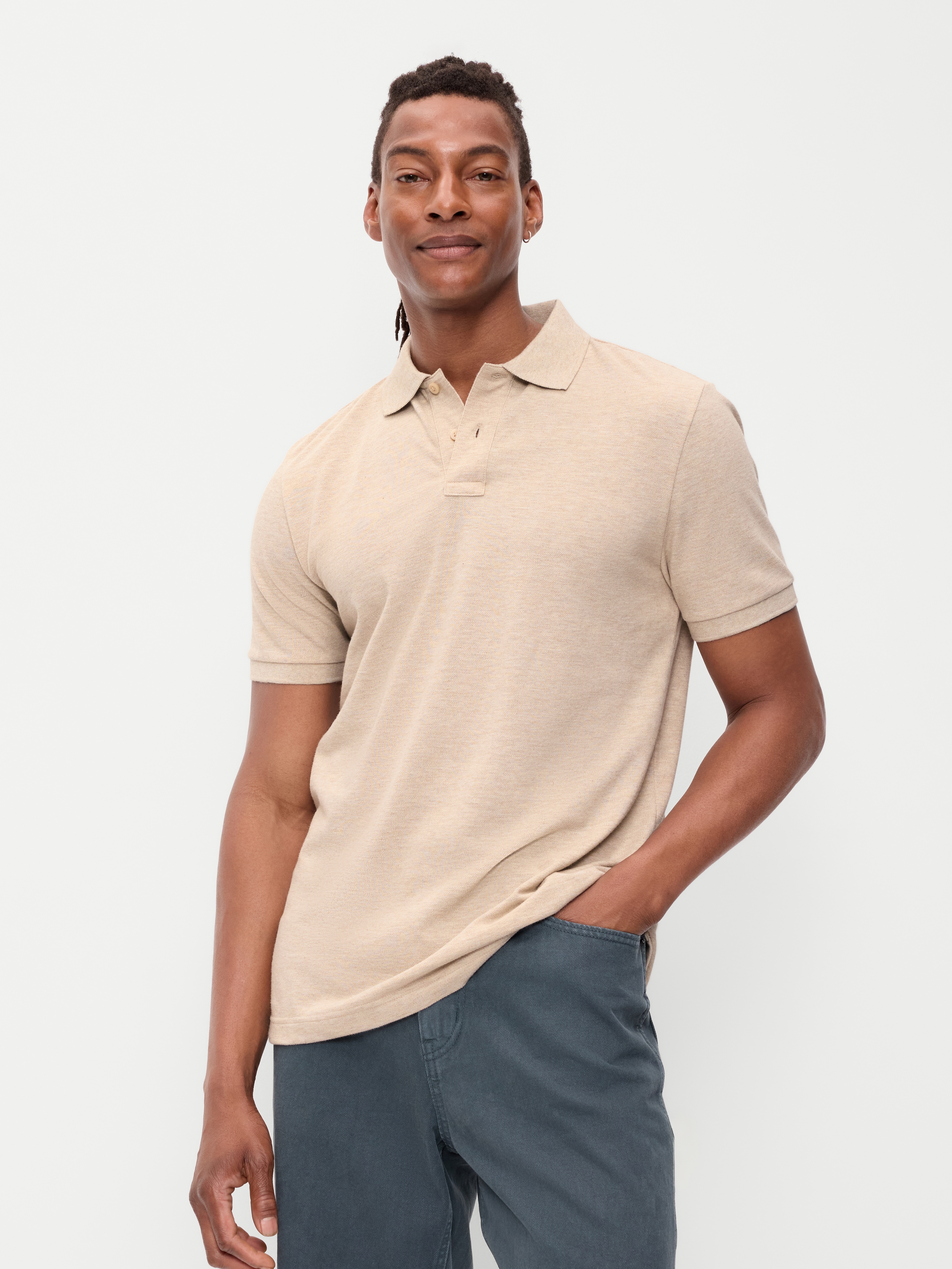 Pique Polo for Men - Oats - 1