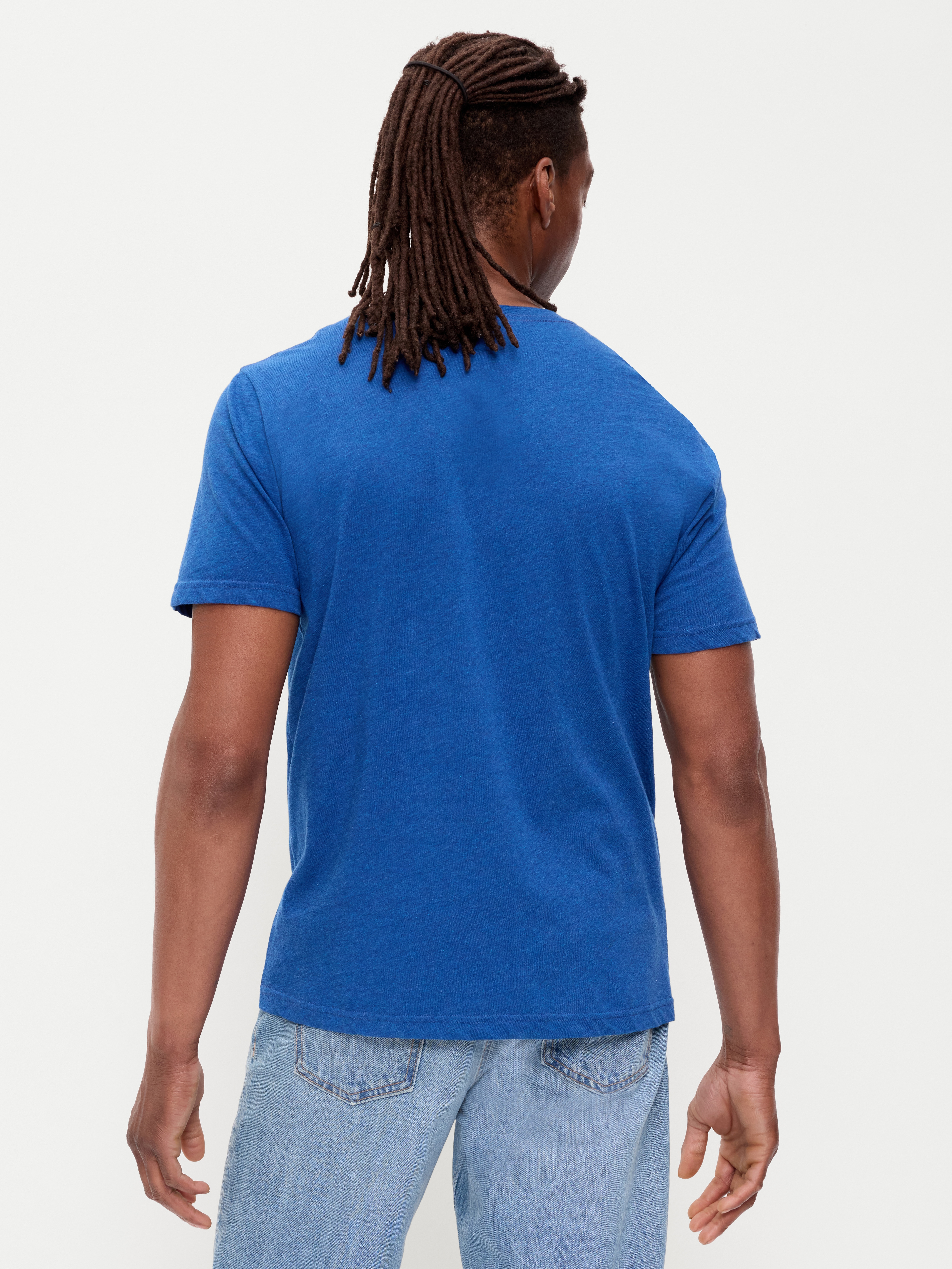 Soft-Washed Crew-Neck Short-Sleeve Tee - Pacific Blue - 2