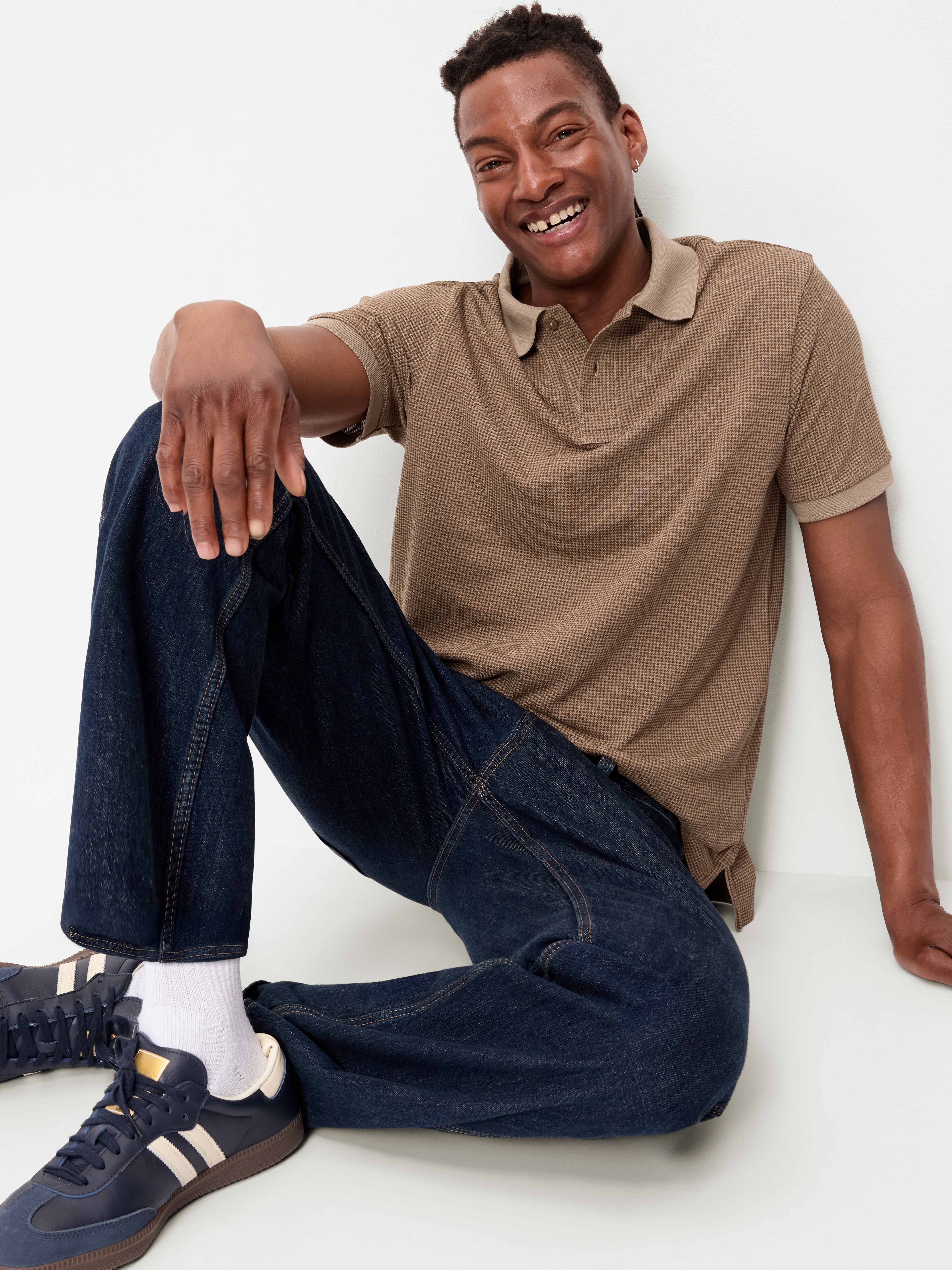Built-In Flex Pro Polo for Men - Houndstooth - 3