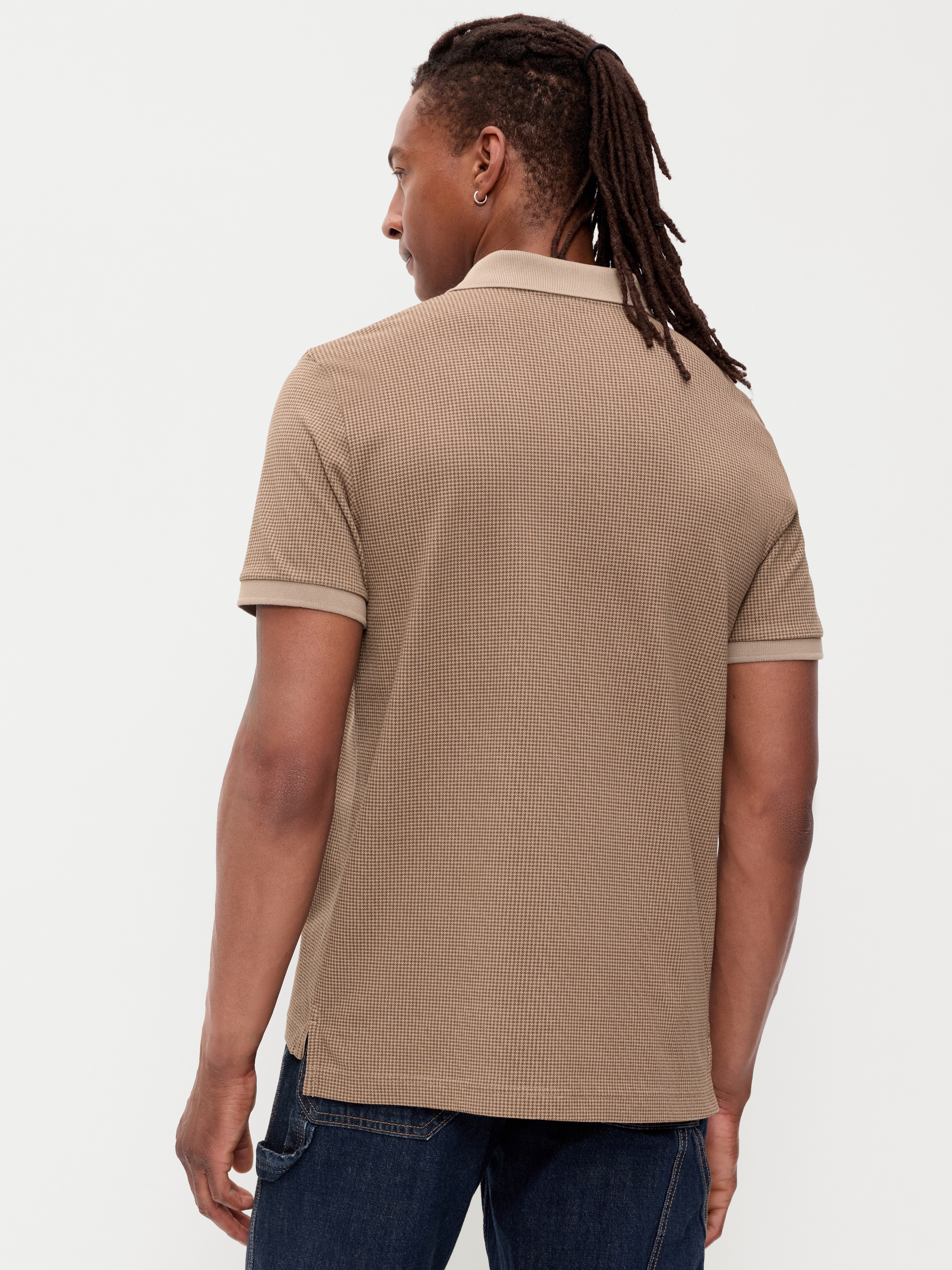 Built-In Flex Pro Polo for Men - Houndstooth - 2