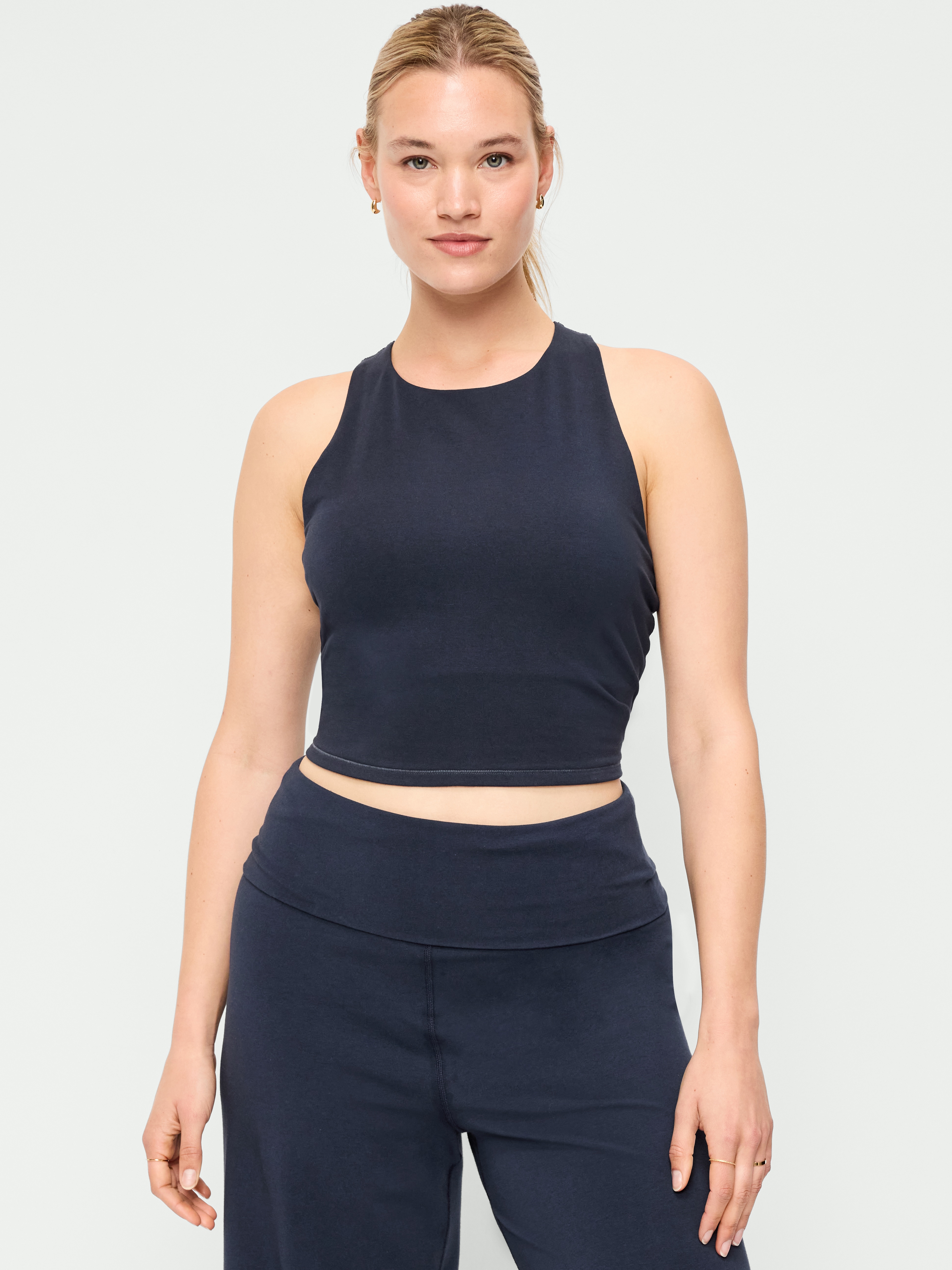Light Support PowerChill High-Neck Racerback Sports Bra - In the Navy - 5
