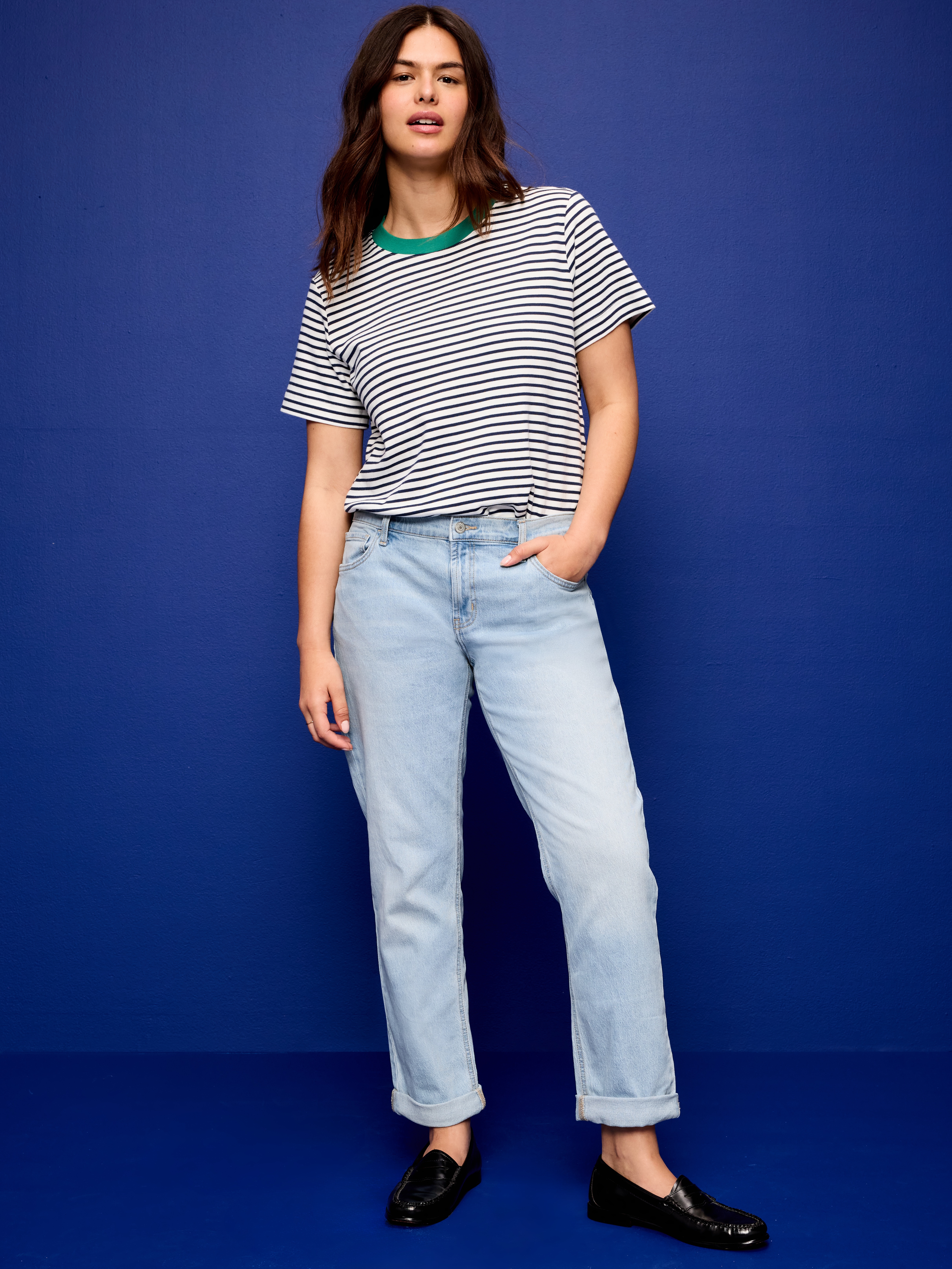 Mid-Rise Wow Boyfriend Straight Jeans - Light Wash - 5