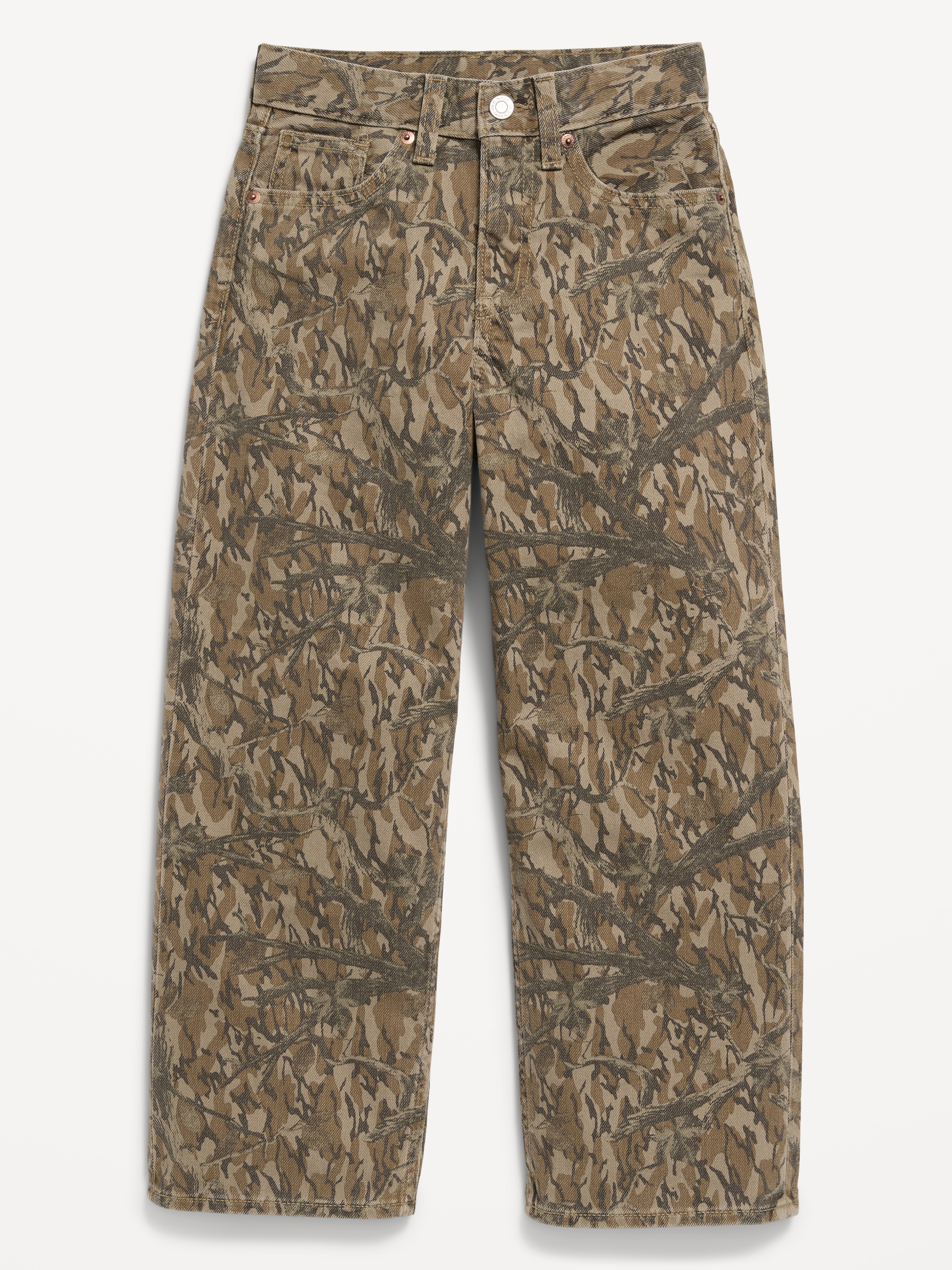 Super Baggy Jeans for Boys - Green Tree Camo - 1