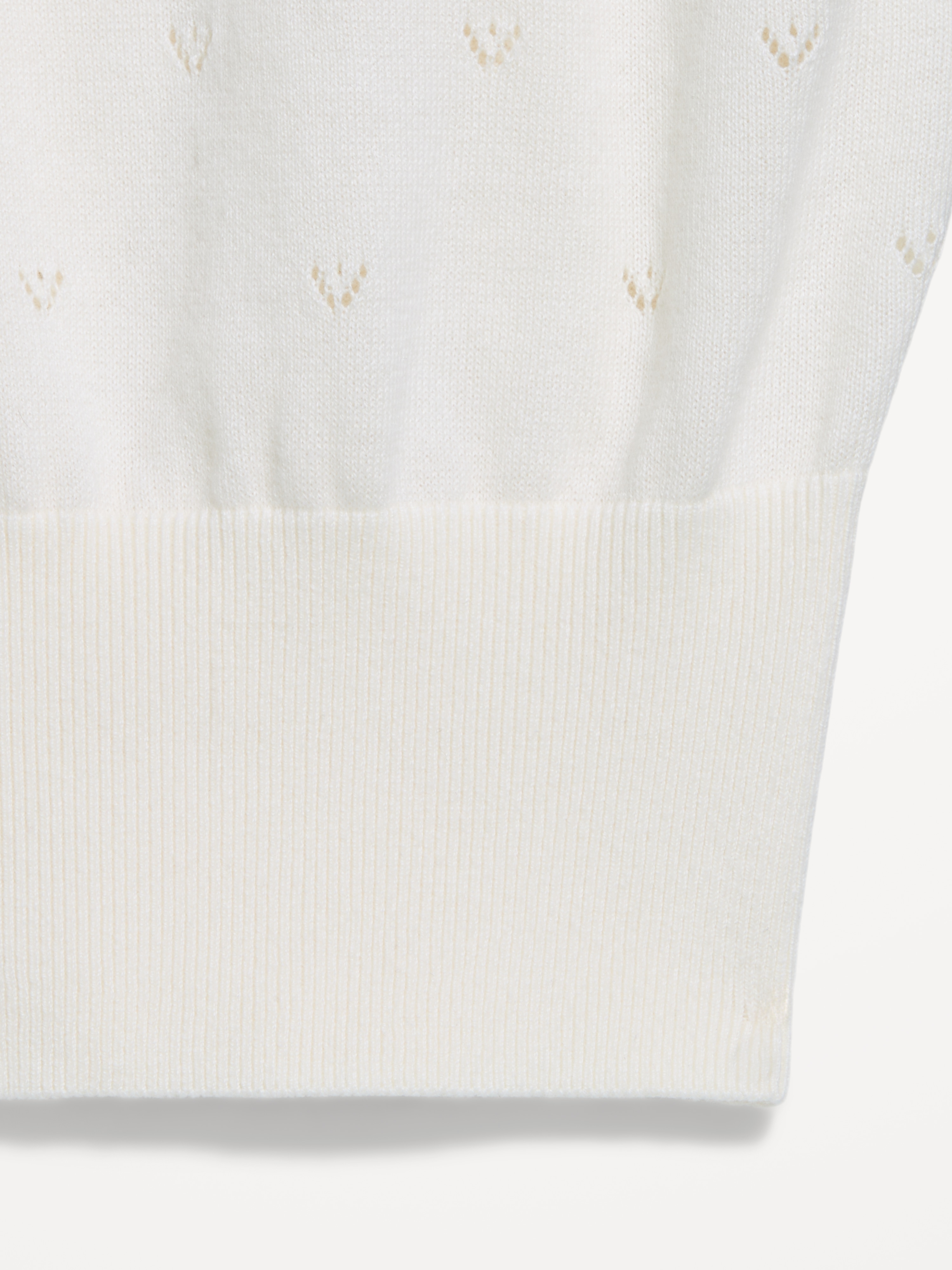 SoSoft Cotton Tie-Front Pointelle Tank Top - Creme De La Creme - 6