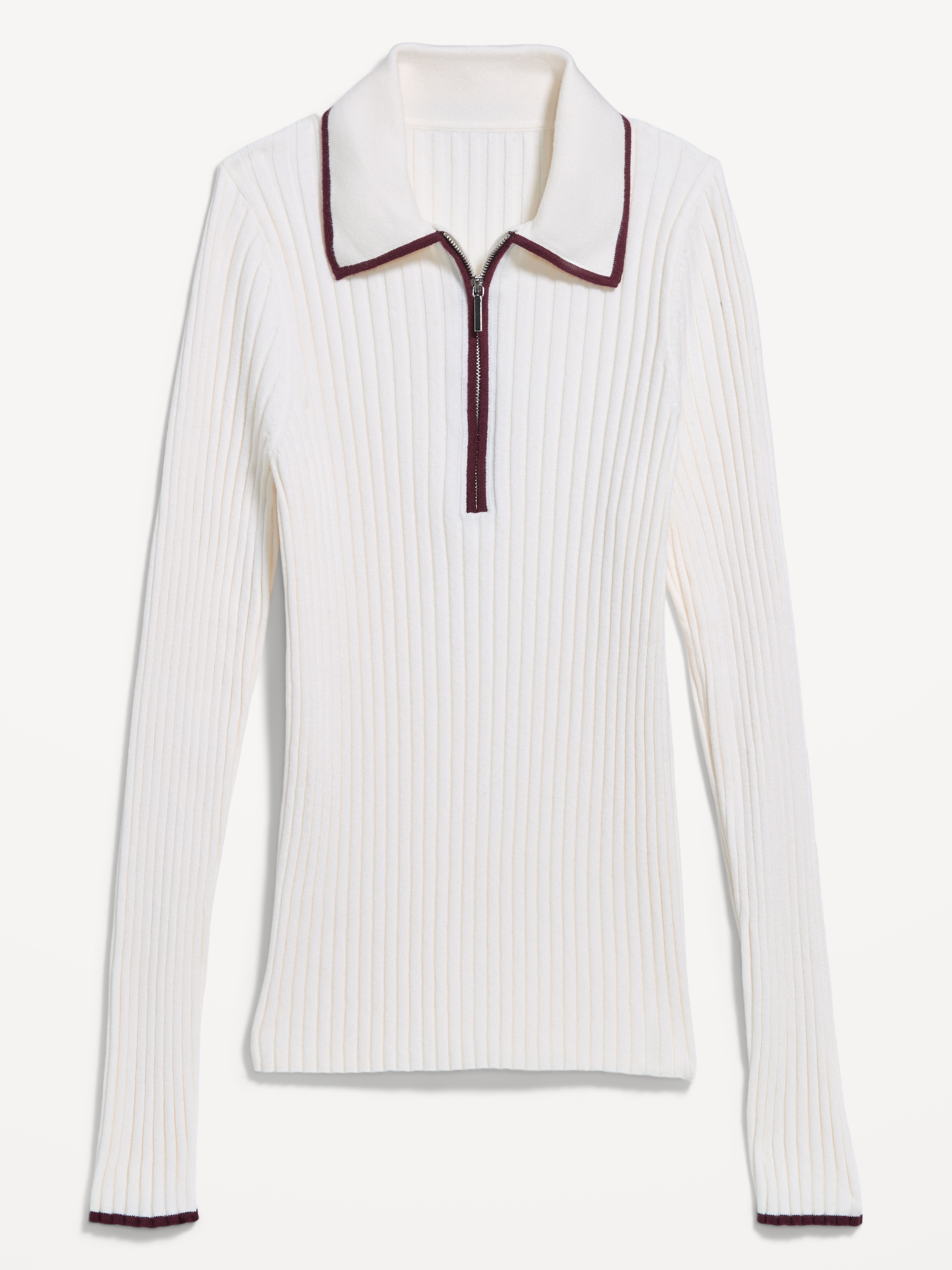 Long-Sleeve Half-Zip Top - Creme De La Creme - 4