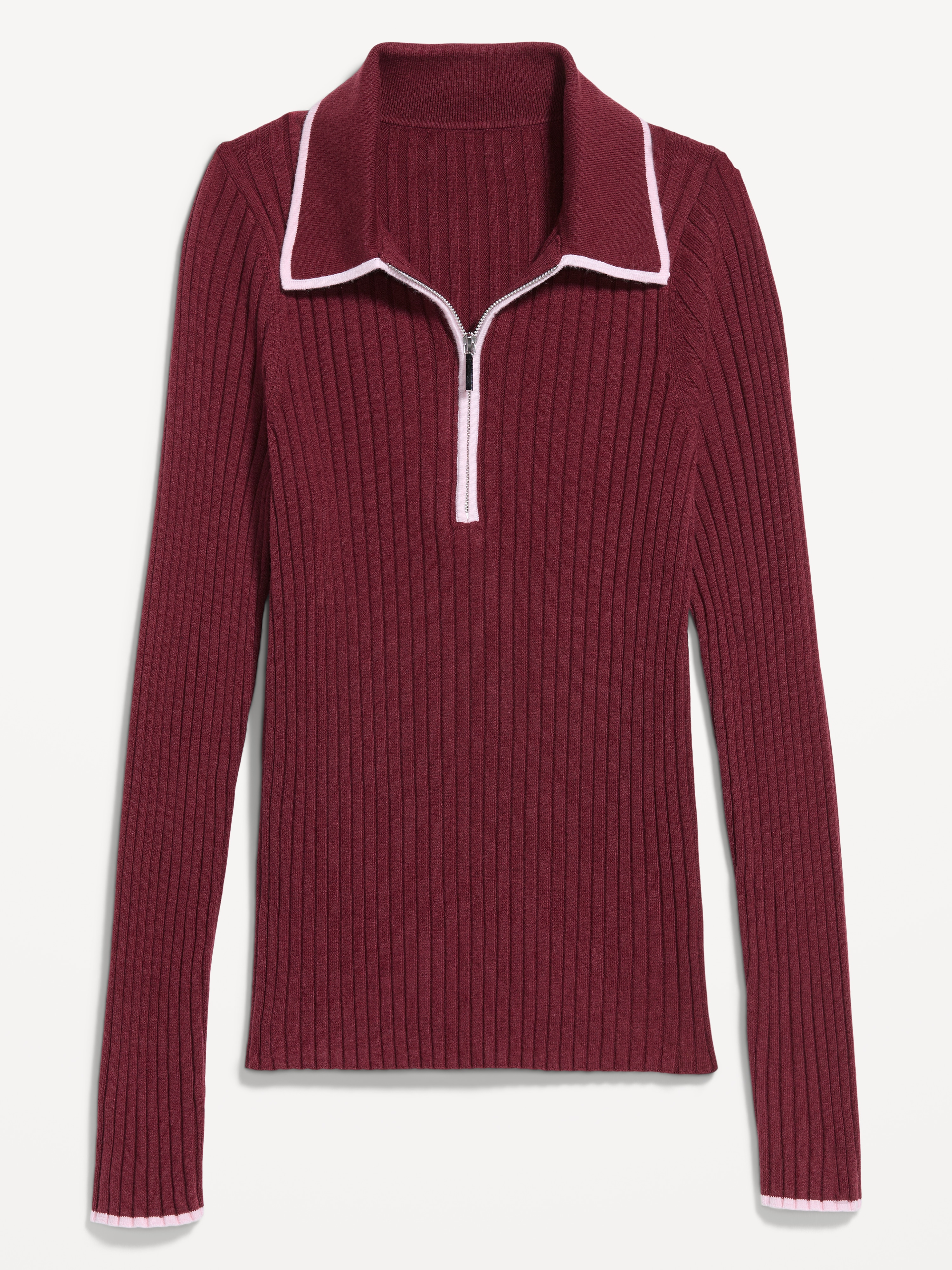 Long-Sleeve Half-Zip Top - Red Lacquer - 4