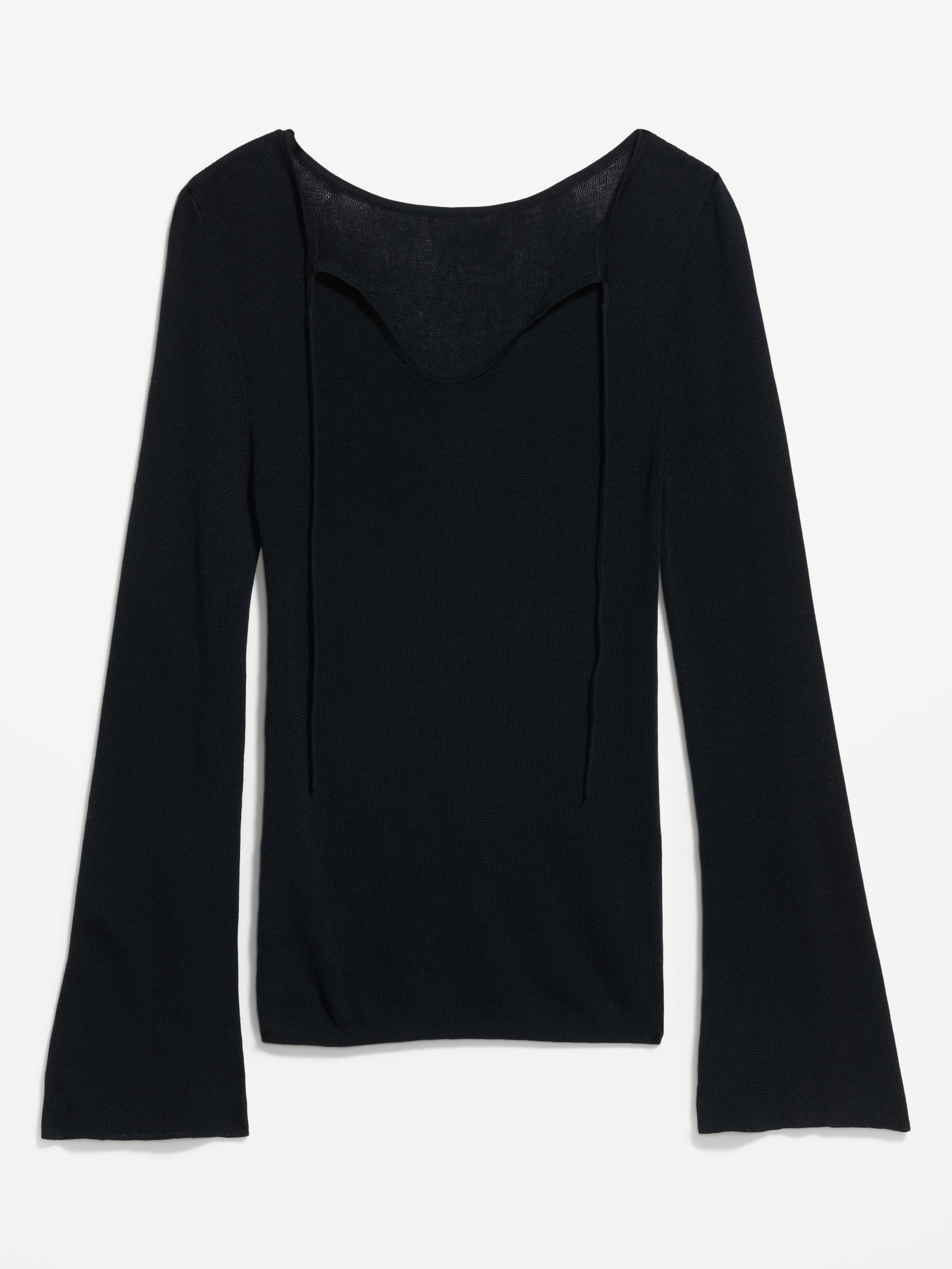 Bell-Sleeve Keyhole Top - Black Jack - 4