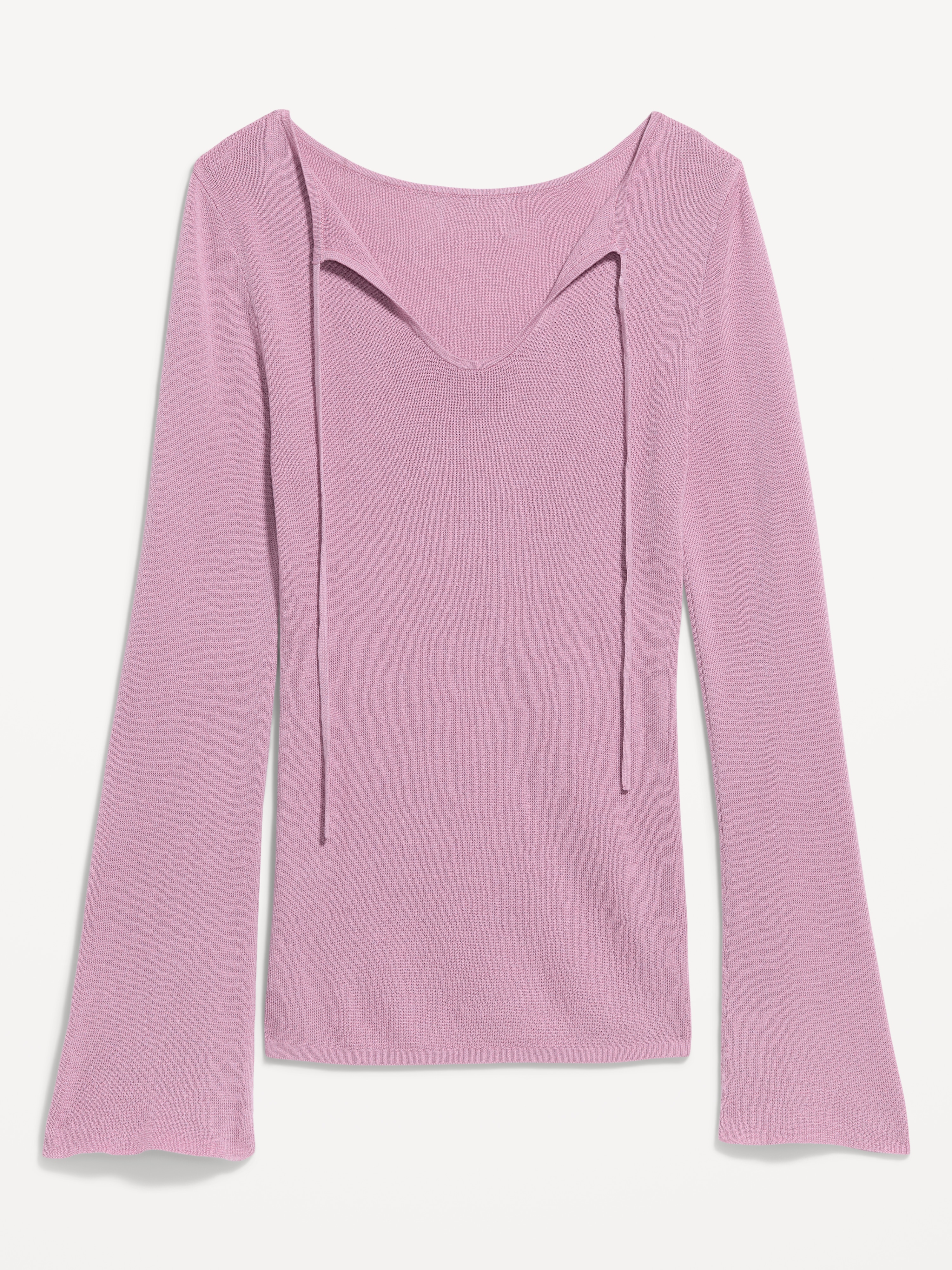 Bell-Sleeve Keyhole Top - Rose Dawn - 4