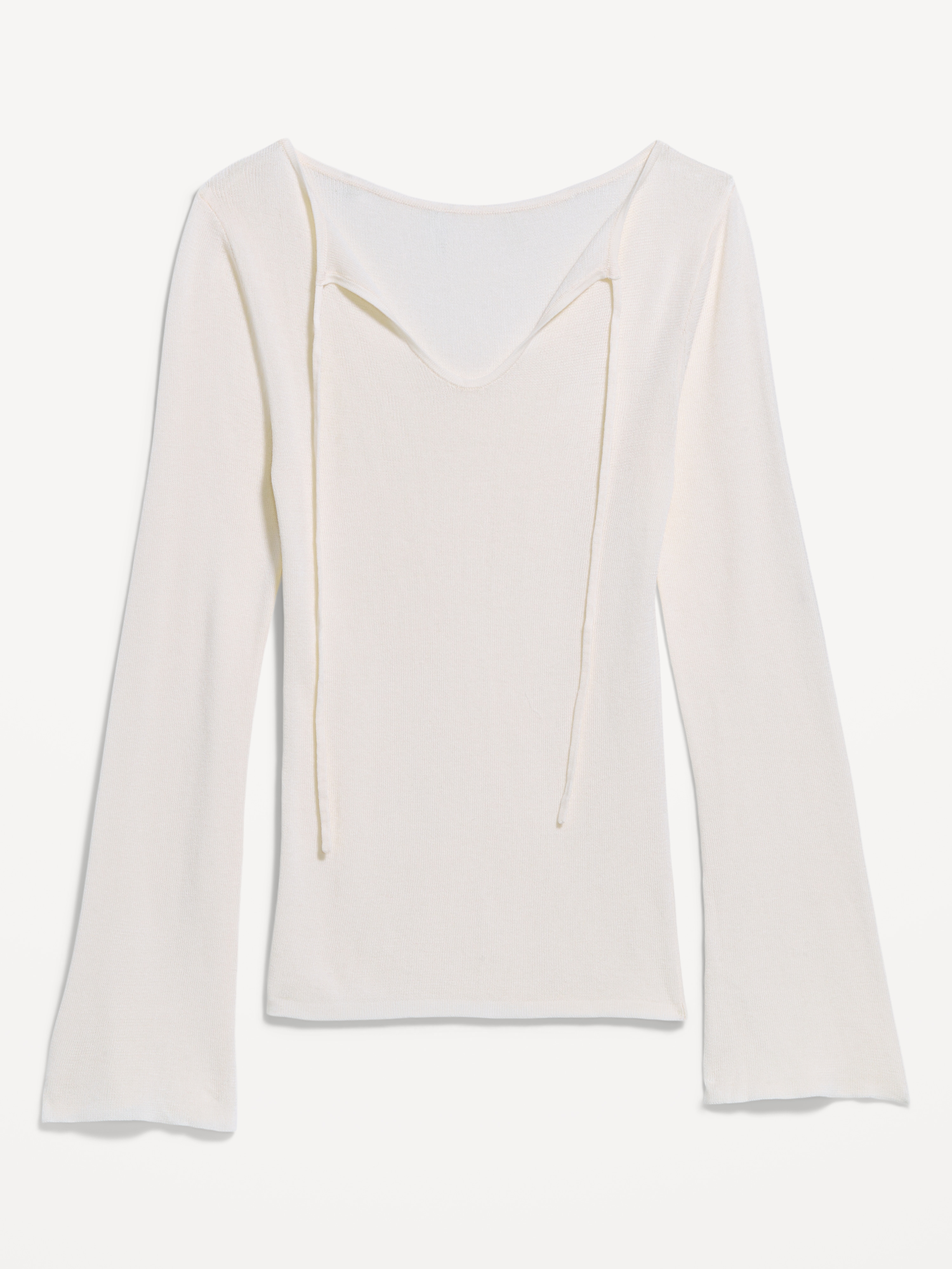 Bell-Sleeve Keyhole Top - Creme De La Creme - 4