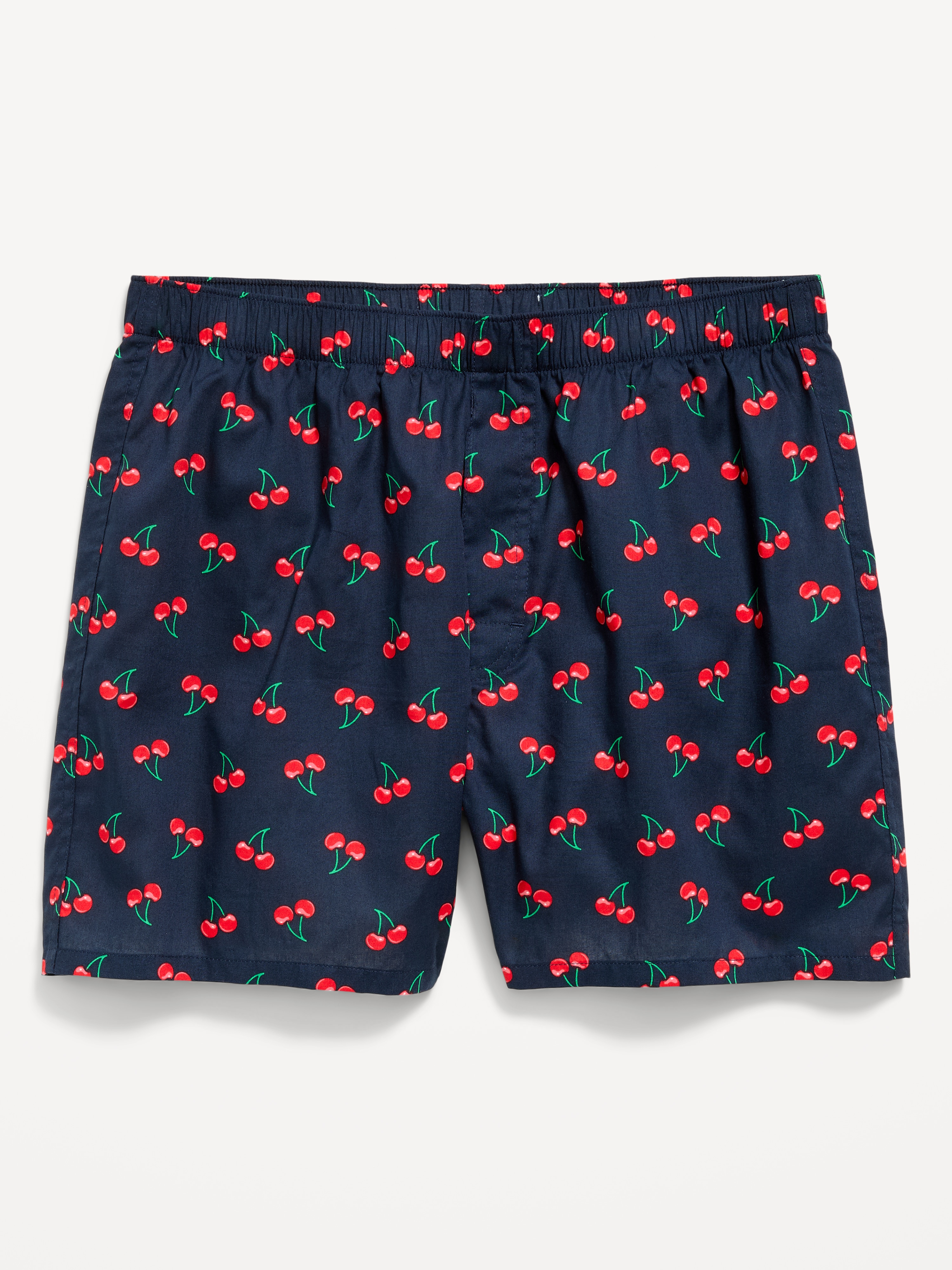 Soft-Washed Boxer Shorts -- 3.75-inch - Navy Cherries - 1