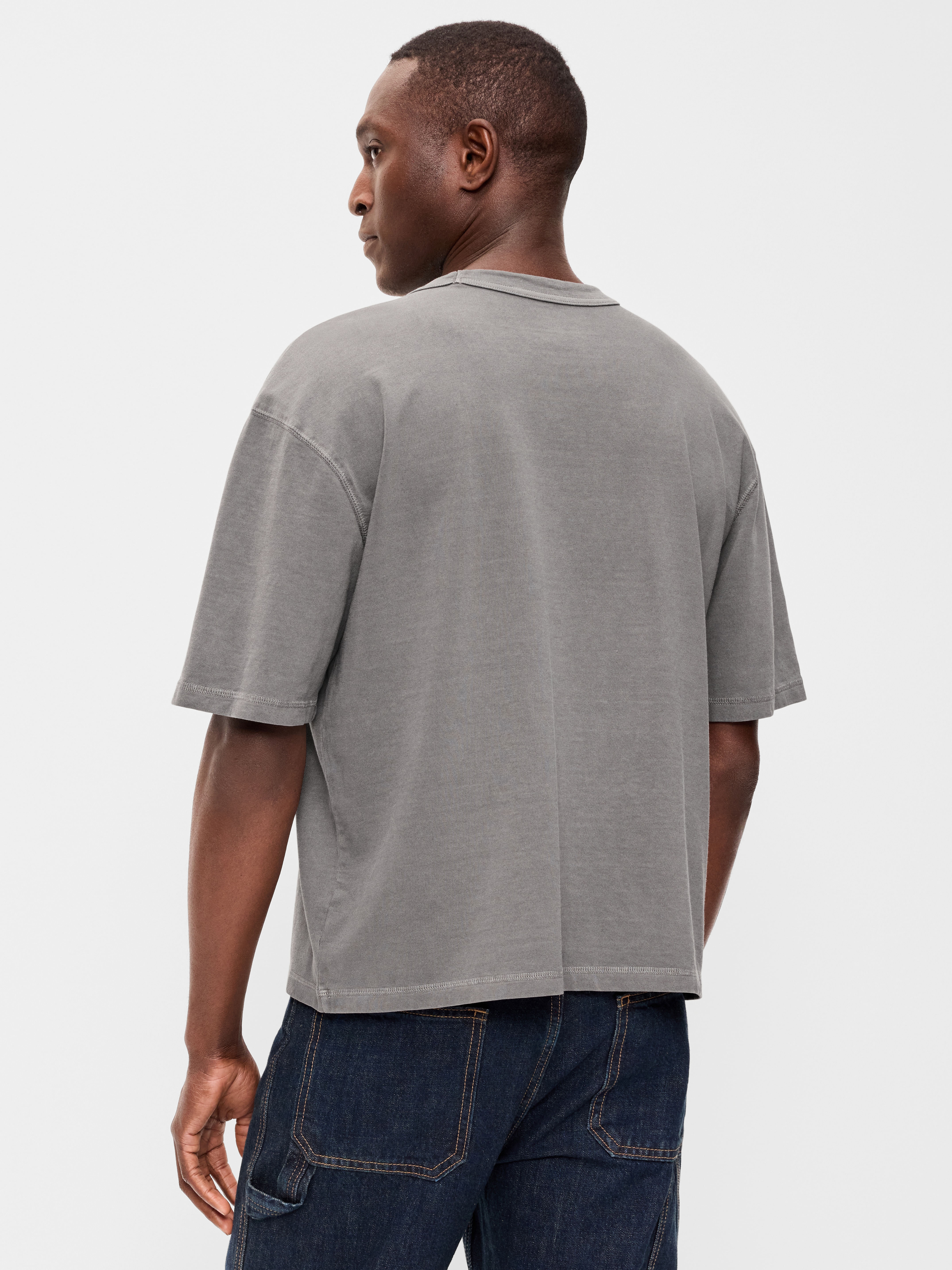 Garment-Dyed Heavyweight Cropped T-Shirt - Stainless Steel - 2