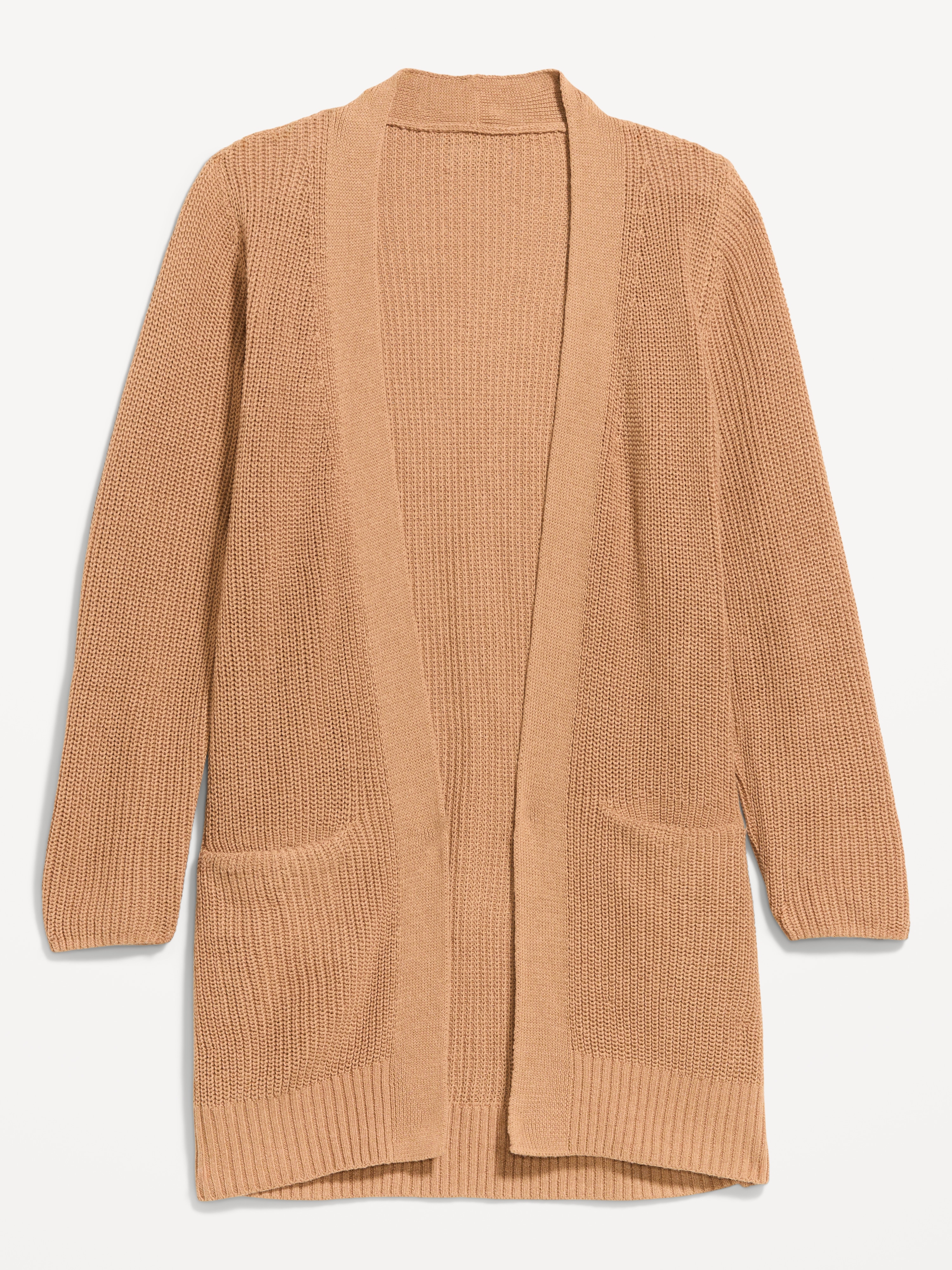 Longline Open-Front Wrap - Heather Camel - 4