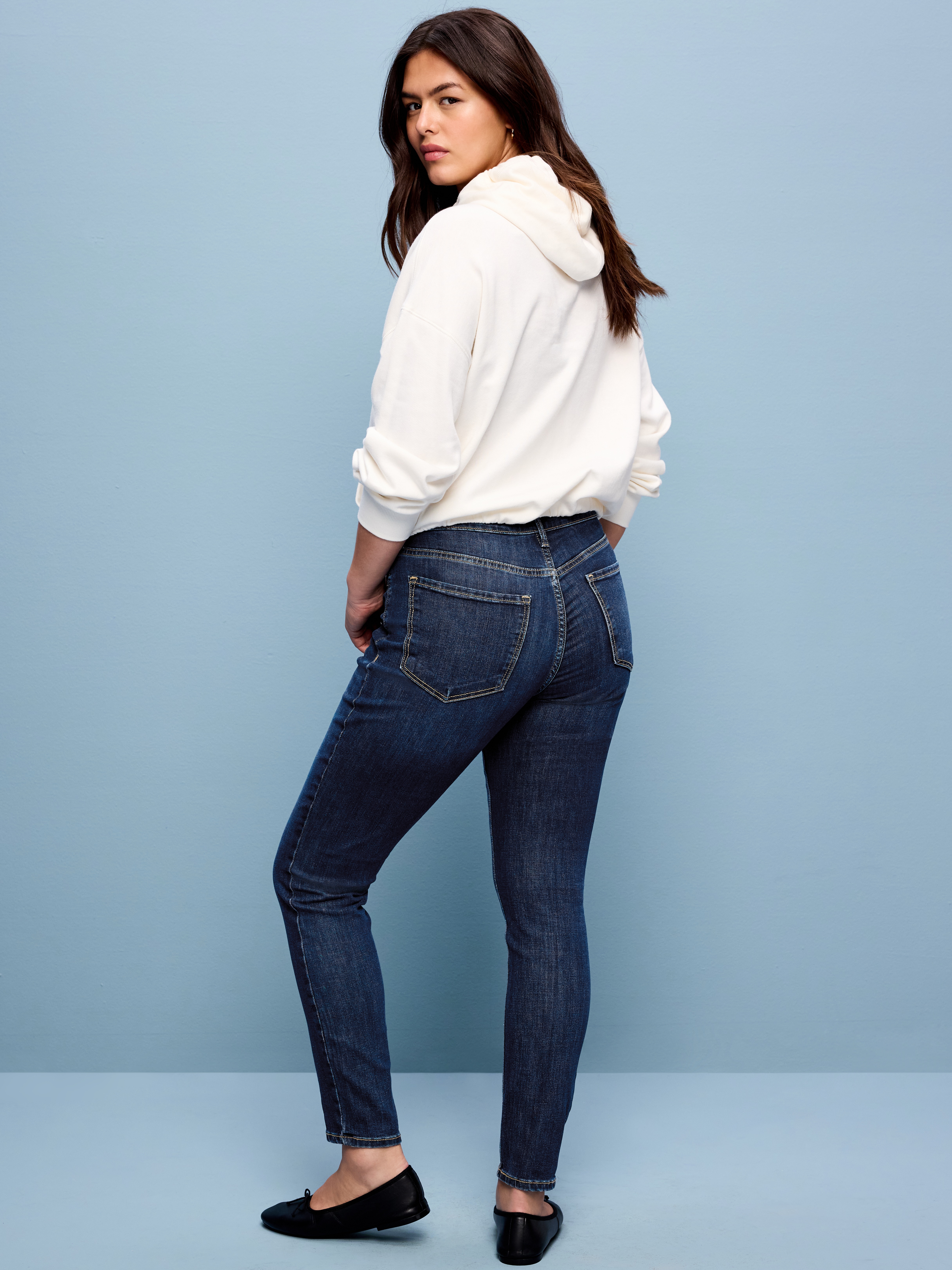 High-Waisted Rockstar Super-Skinny Jeans - Dark Wash - 8