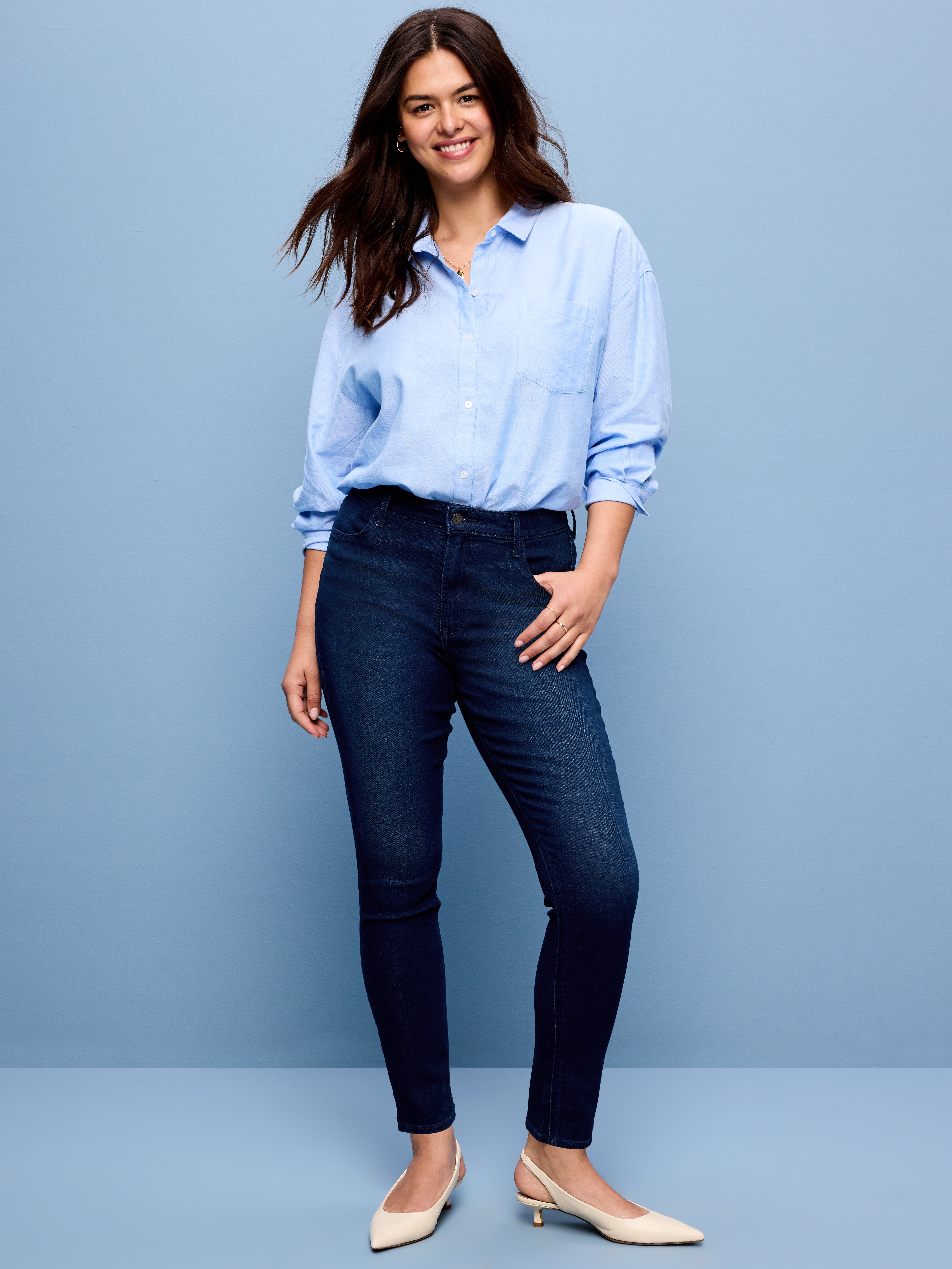High-Waisted Wow Super-Skinny Jeans - Dark Rinse - 5