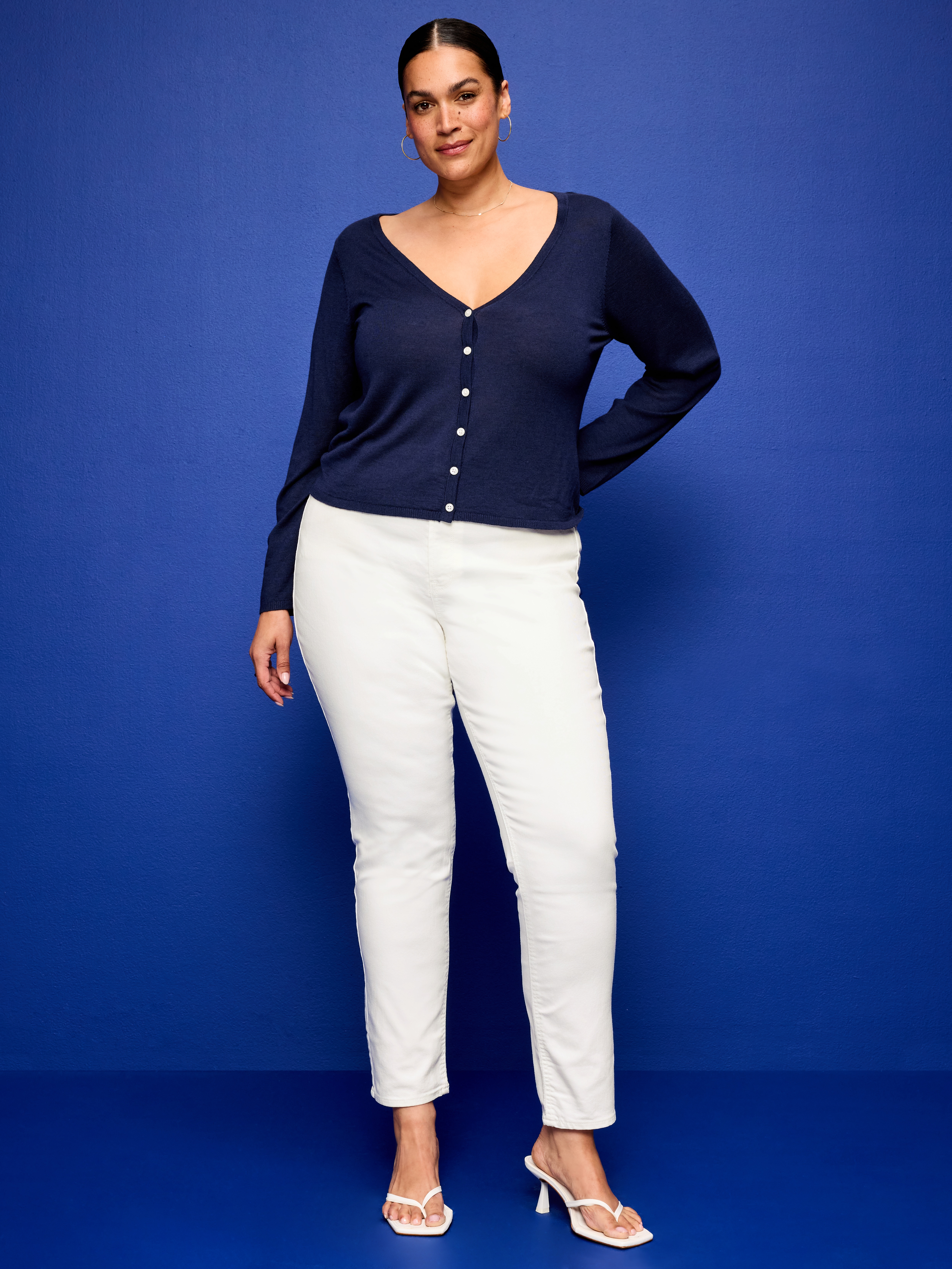 High-Waisted Wow Straight Ankle Jeans - Calla Lily White - 7