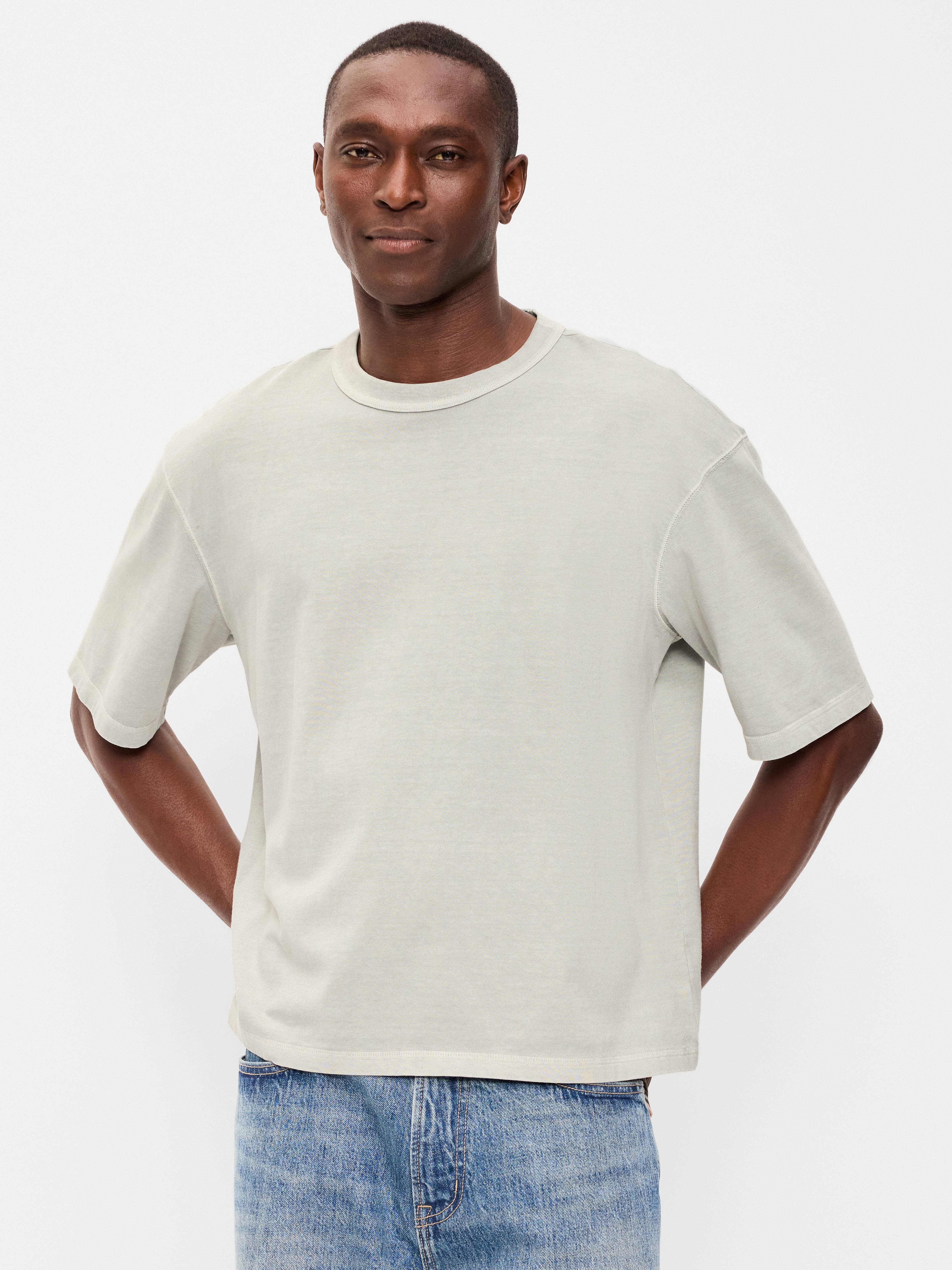 Garment-Dyed Heavyweight Cropped T-Shirt - Windchime - 1